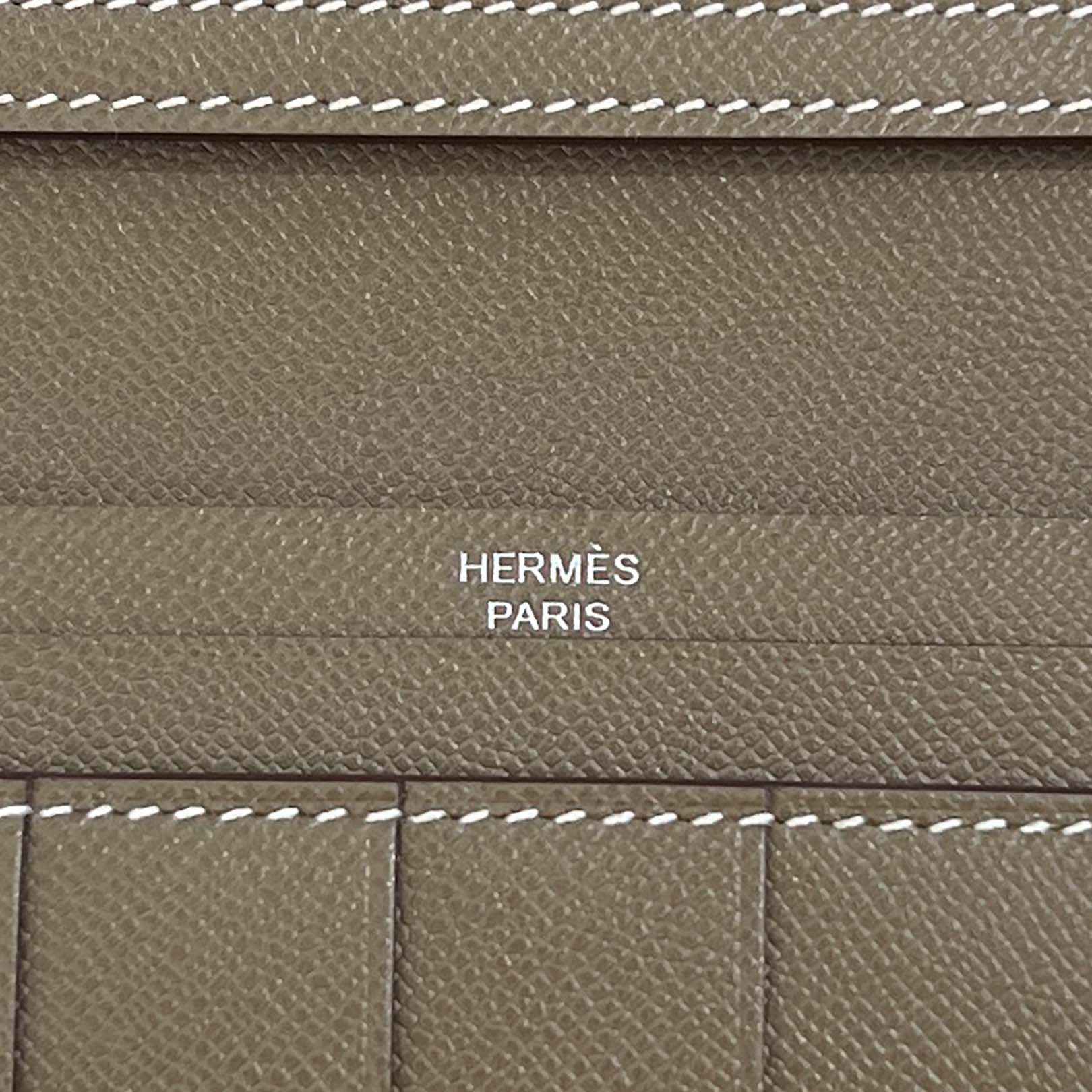 HERMES Bearn Soufflet ”Etoupe” Leather Wallet K刻印 エルメス ベアンスフレ ”エトゥープ” レザーウォレット K刻印
