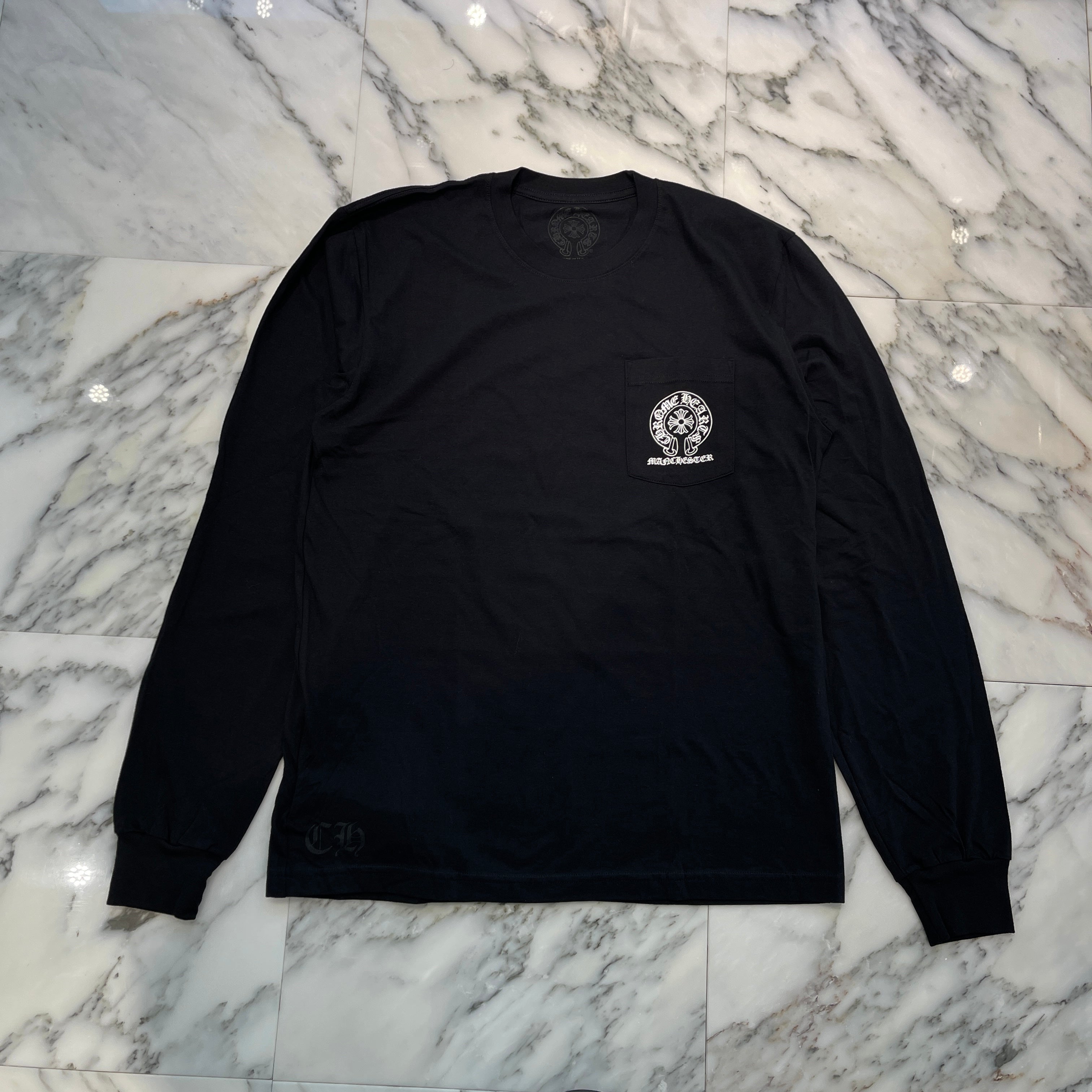 CHROME HEARTS Manchester Limited Floral Cross Horseshoe Long Sleeve Tee Size XL クロムハーツ マンチェスター限定 フローラルクロス ホースシュー ロングスリーブTシャツ サイズXL