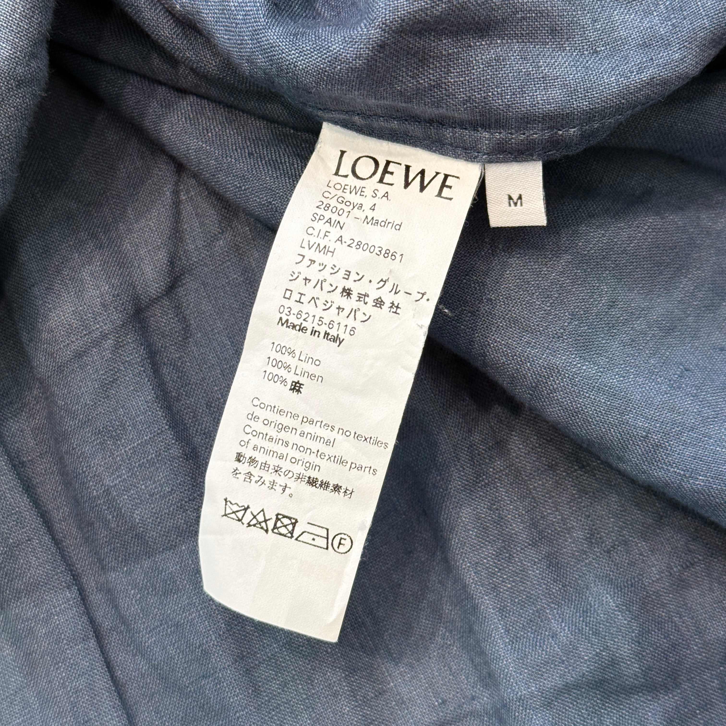 LOEWE Gradient Wing Collar Linen Shirt H2198070GA Size M ロエベ グラデーション ウイングカラー リネンシャツ サイズ41