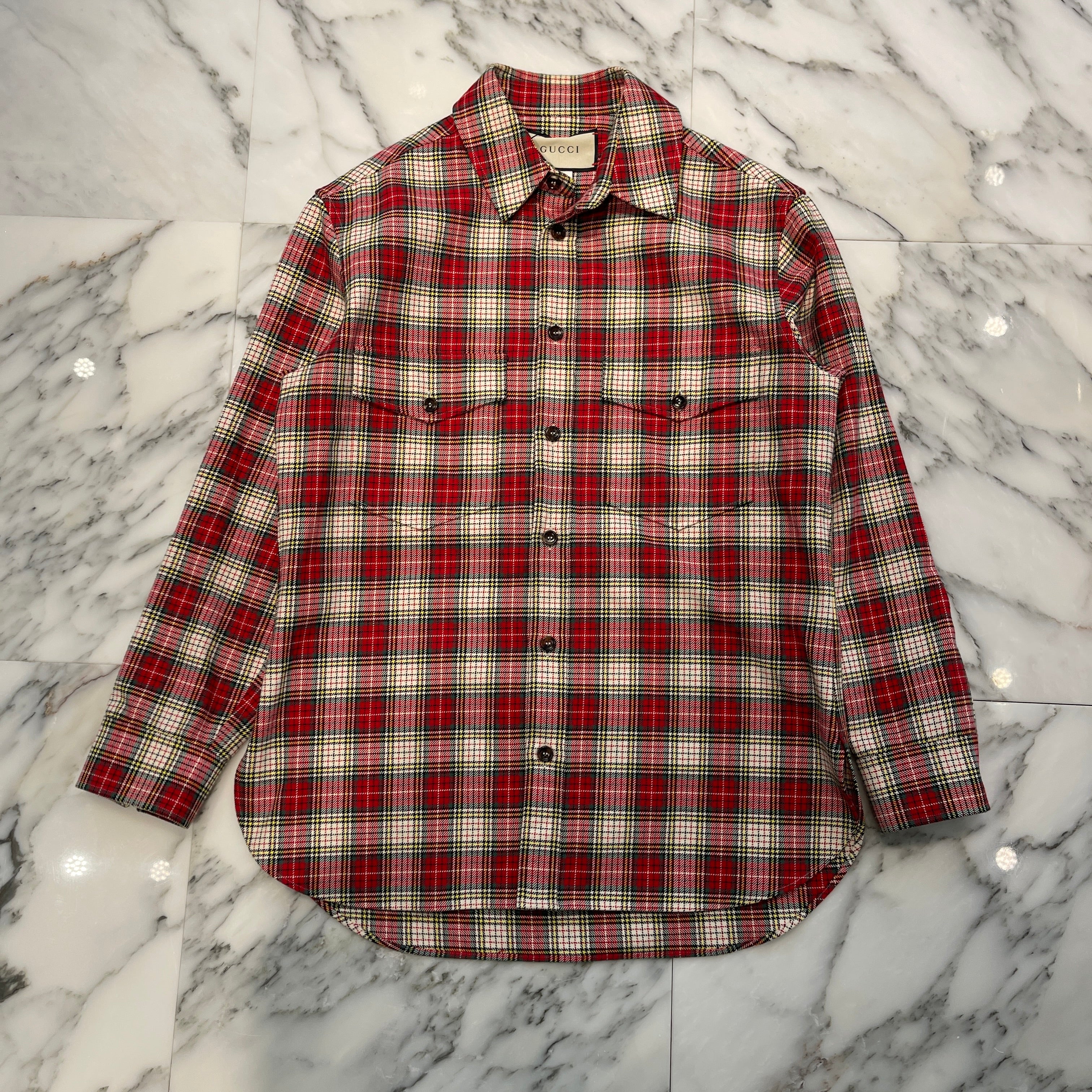 GUCCI 2021AW Back Snake Embroidery Check Shirt 501115 Z345G Size 44 グッチ バックスネーク刺繍 チェックシャツ サイズ44