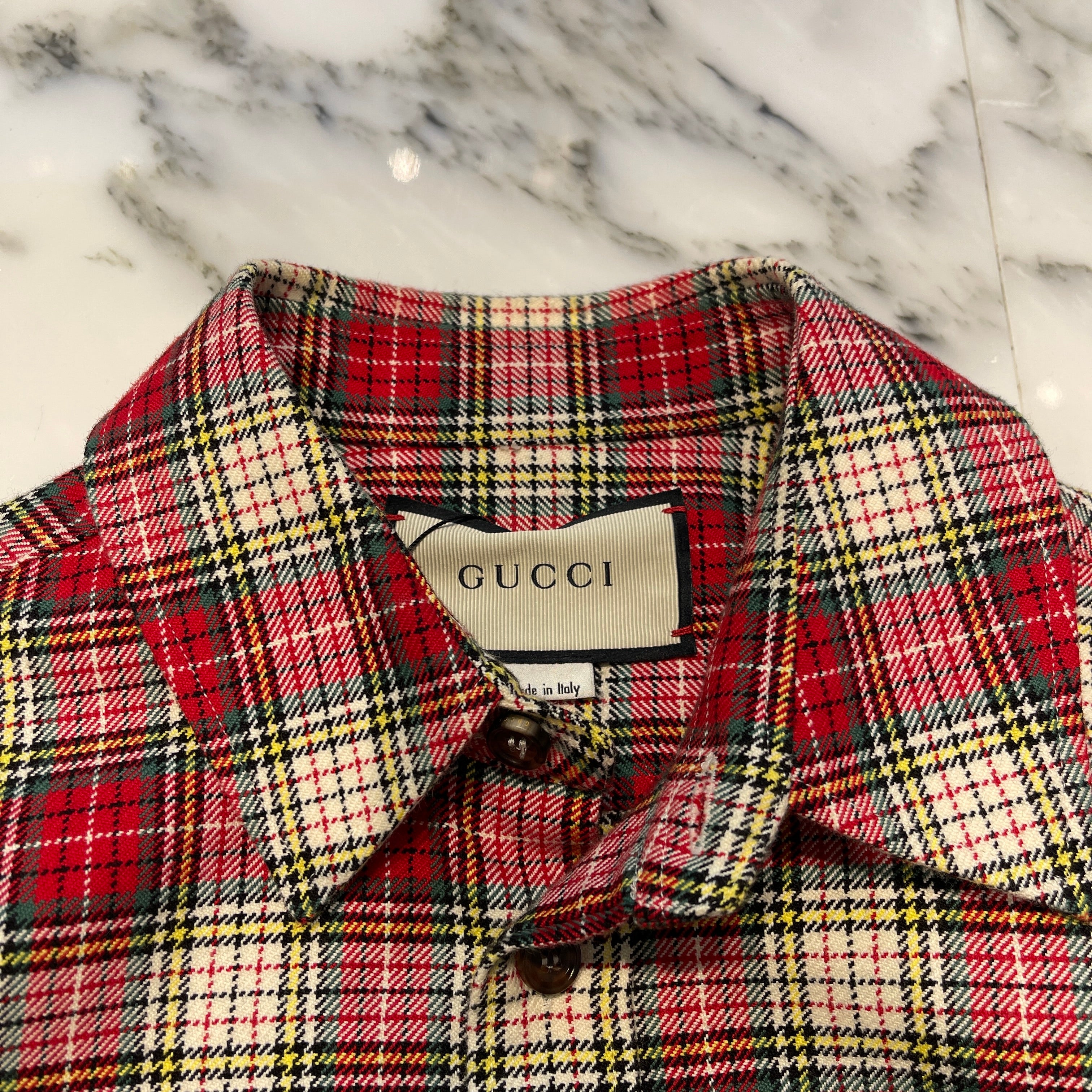GUCCI 2021AW Back Snake Embroidery Check Shirt 501115 Z345G Size 44 グッチ バックスネーク刺繍 チェックシャツ サイズ44