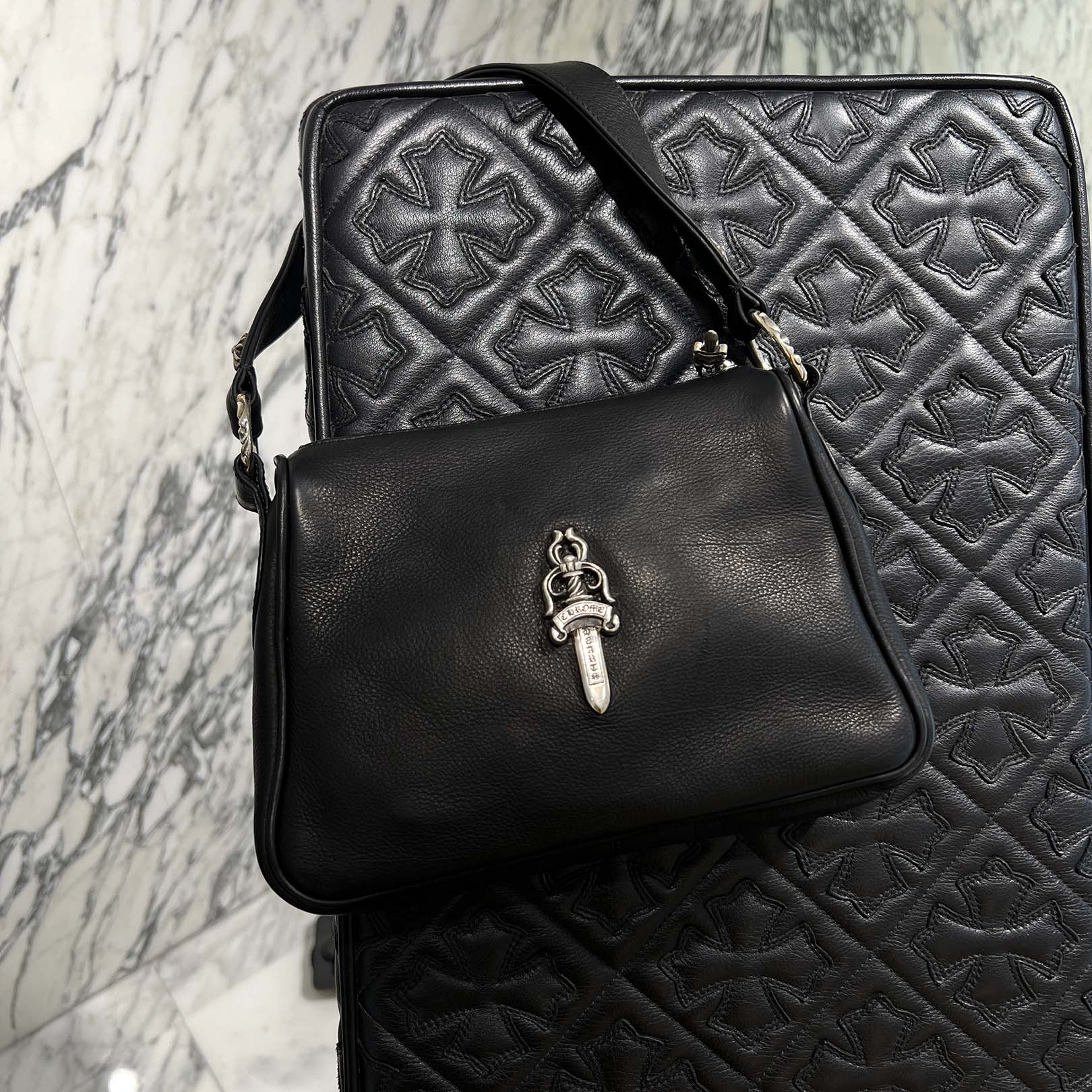 CHROME HEARTS CHICKEN NUGGET Small Leather Shoulder Bag クロム