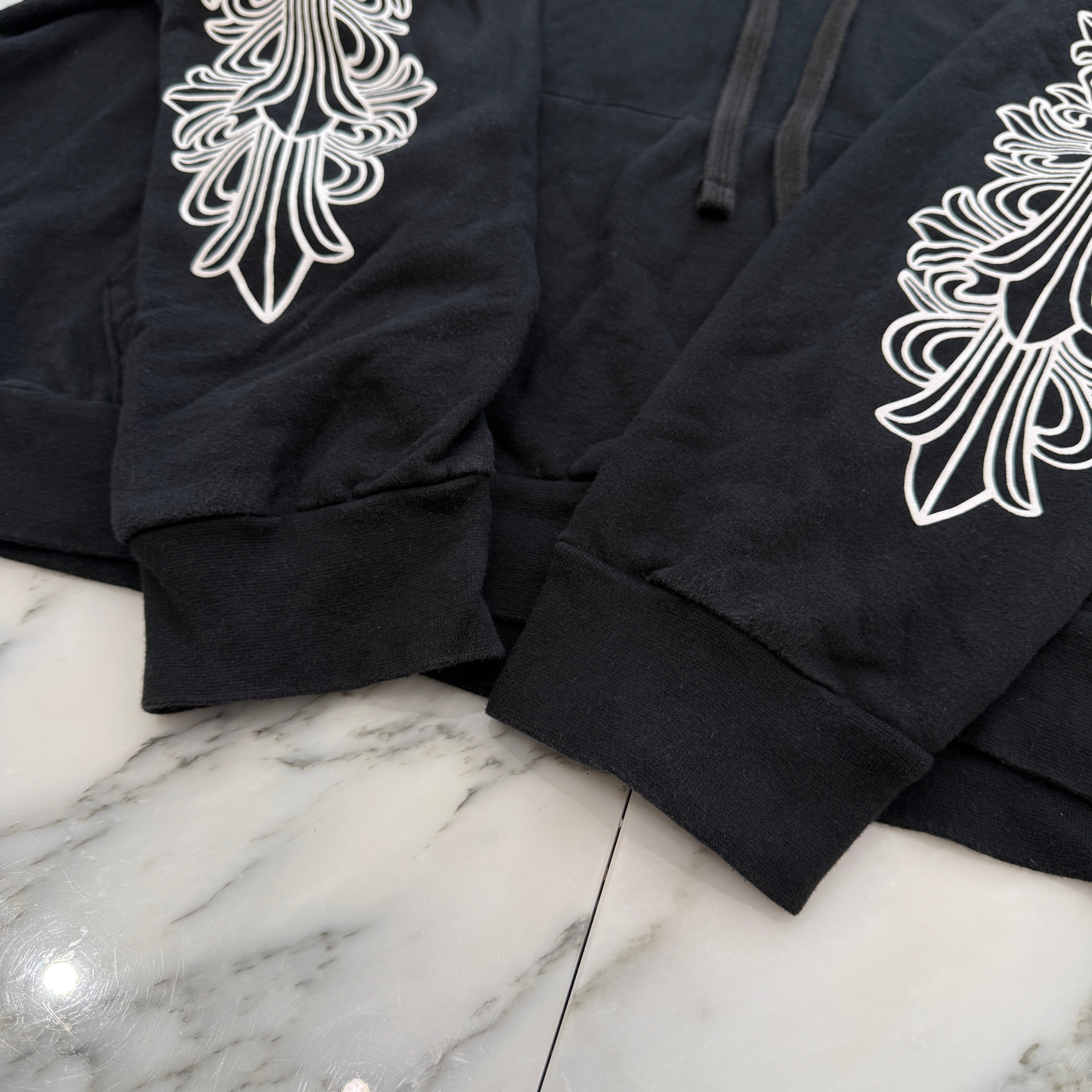 CHROME HEARTS Floral Cross Horseshoe Pullover Hoodie Size XL クロムハーツ フローラルクロスホースシュー プルオーバーフーディ サイズXL