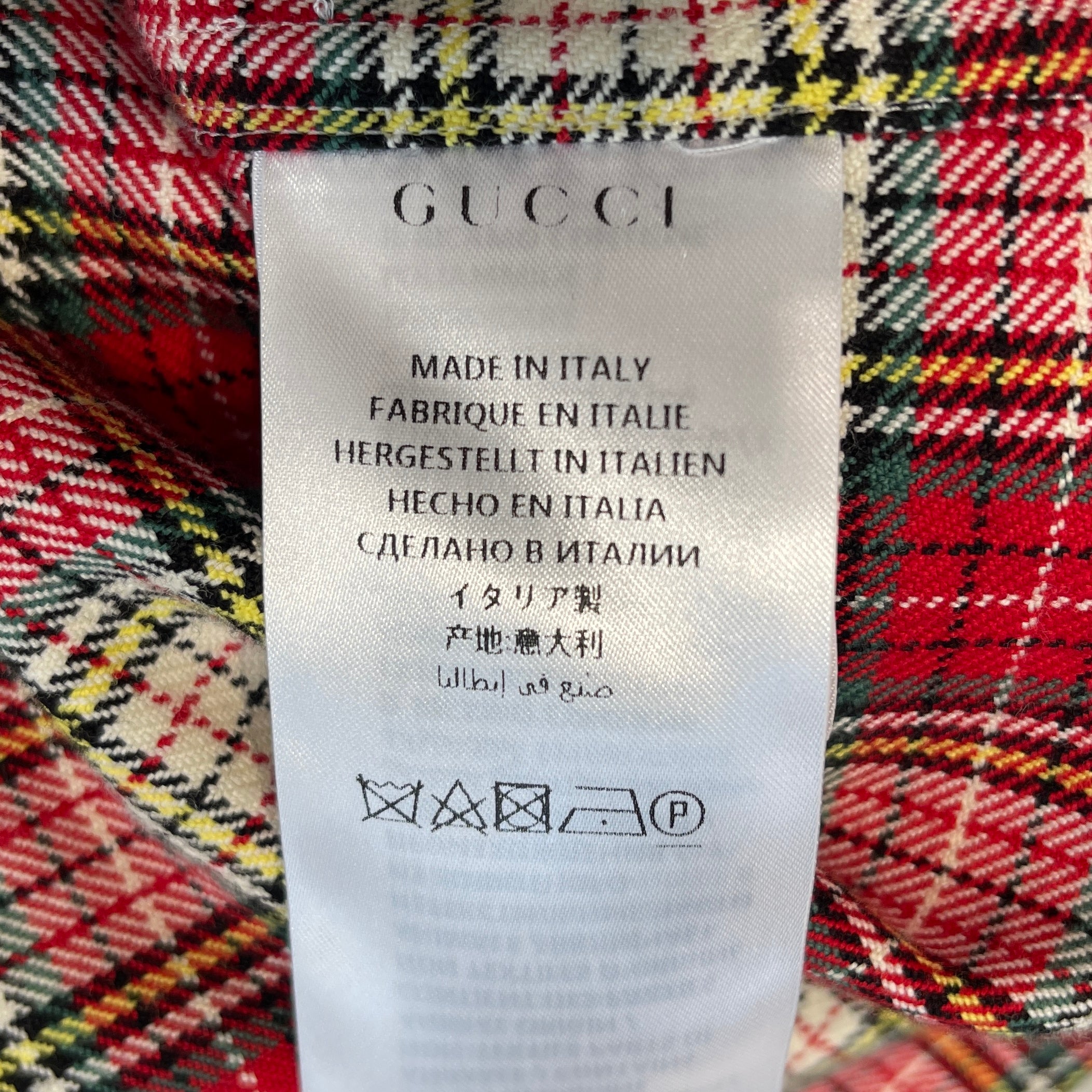 GUCCI 2021AW Back Snake Embroidery Check Shirt 501115 Z345G Size 44 グッチ バックスネーク刺繍 チェックシャツ サイズ44