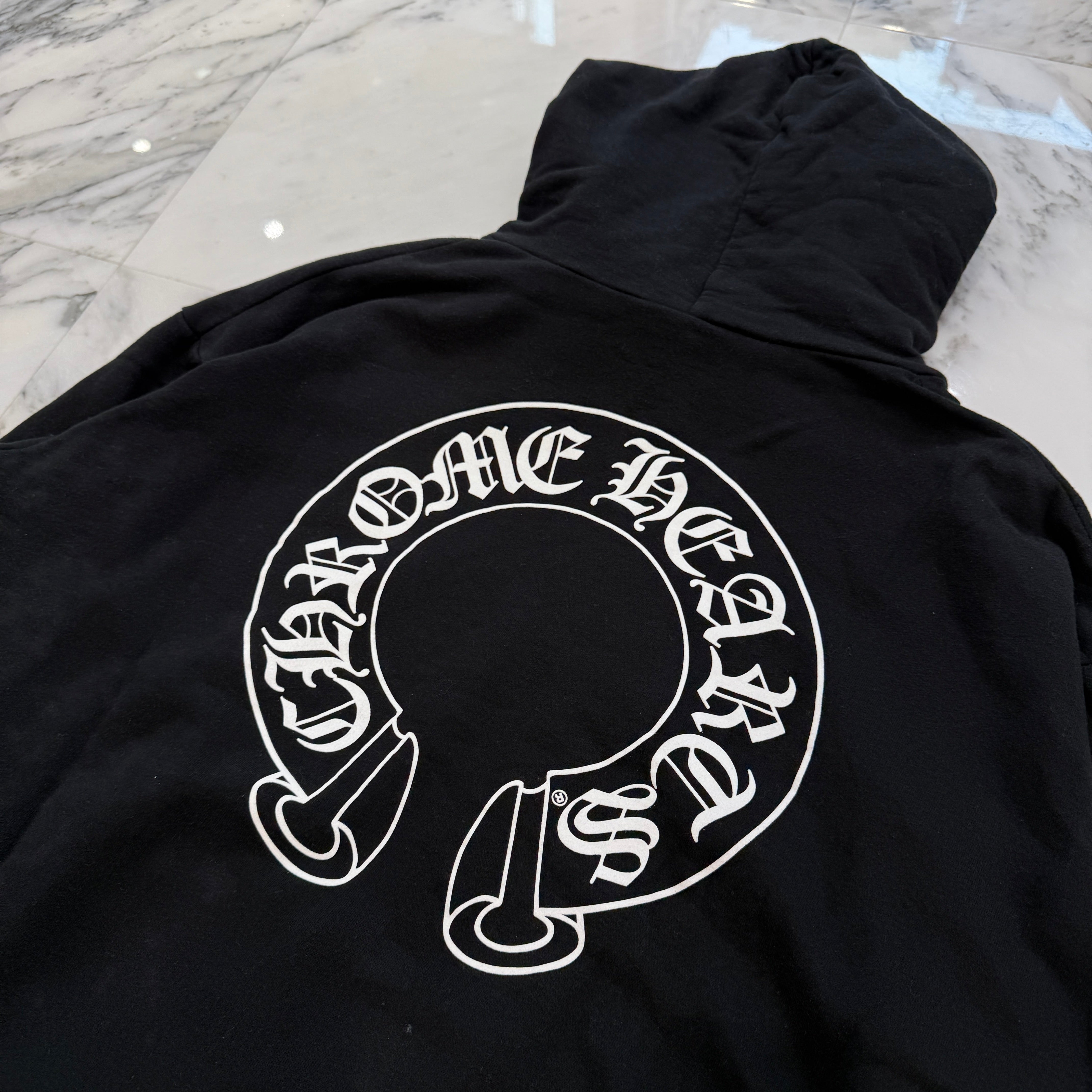 CHROME HEARTS Floral Cross Horseshoe Pullover Hoodie Size XL クロムハーツ フローラルクロスホースシュー プルオーバーフーディ サイズXL