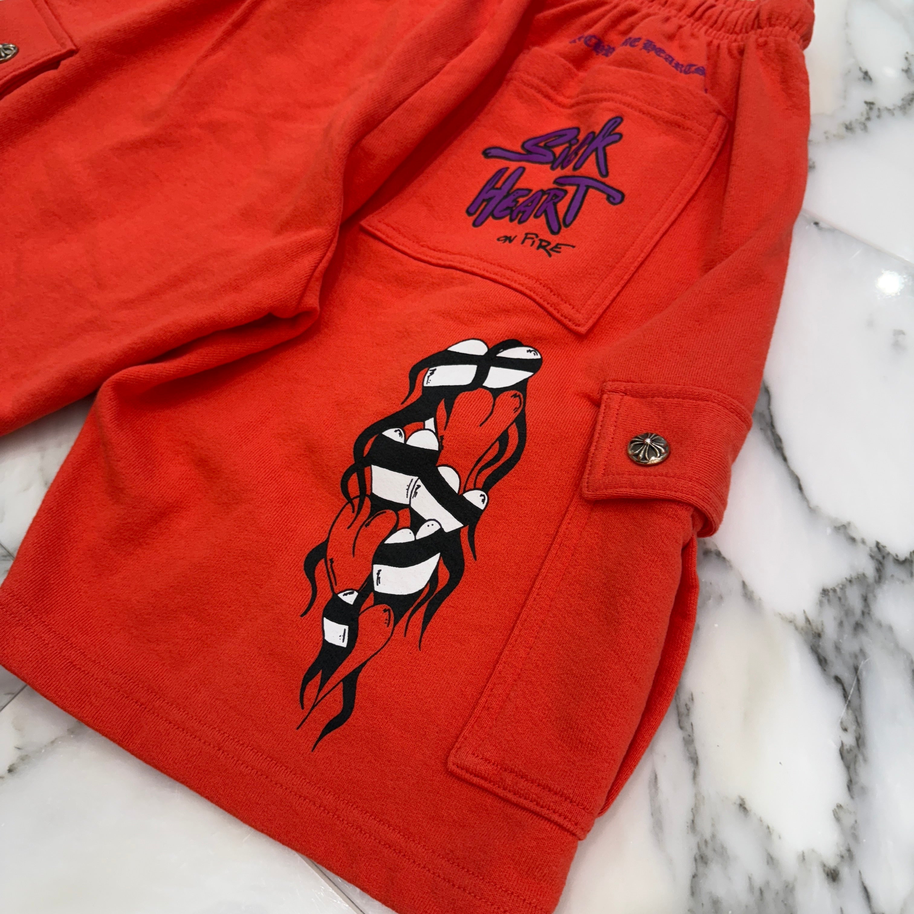 CHROME HEARTS × MATTY BOY 2023SS Sadistic Lipstick Half Pants Size M クロムハーツ × マッティボーイ サディスティックリップスティック ハーツパンツ サイズM