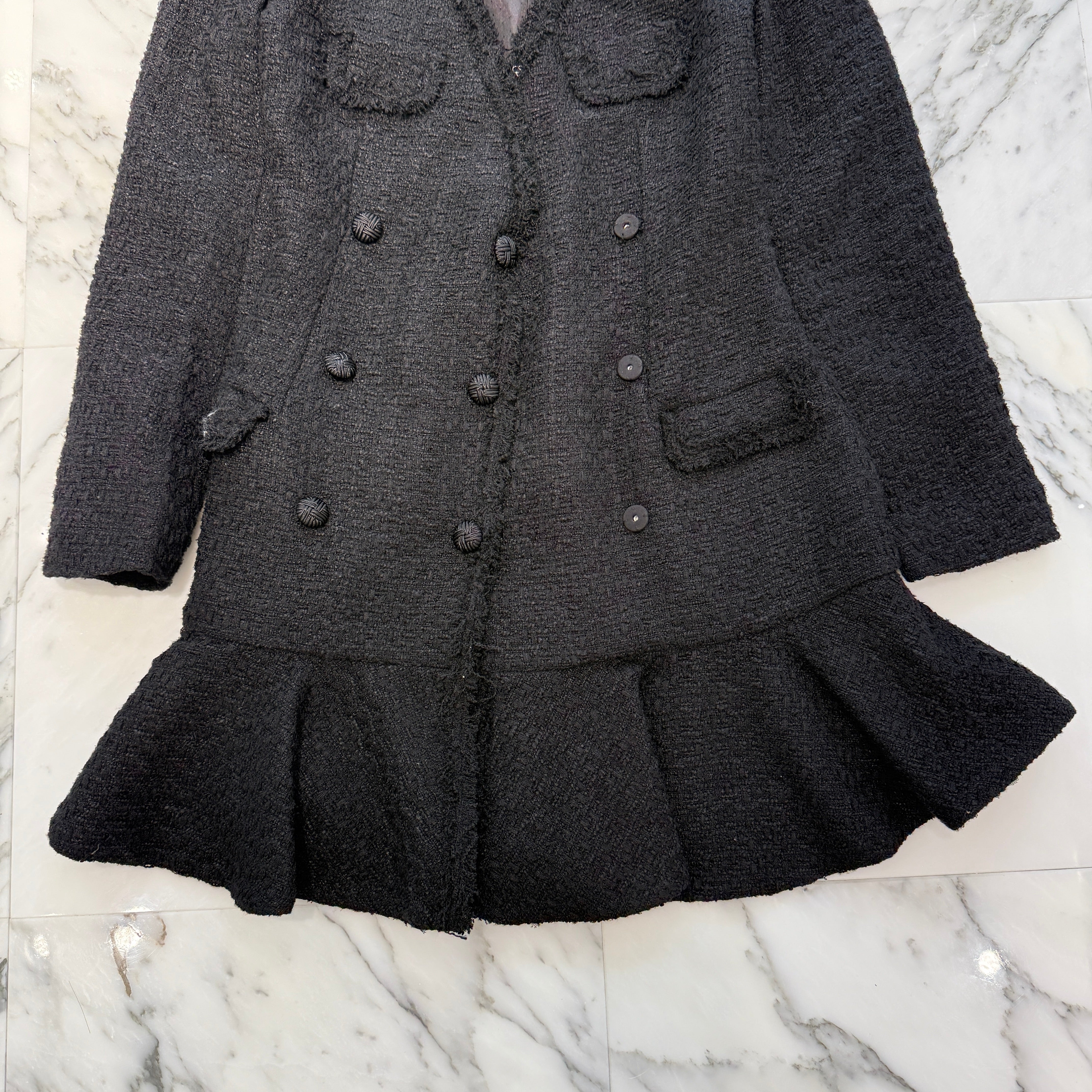 self-portrait 2024SS Tweed Long Mini Dress SWF344Y15300 Size UK6 セルフポートレイト ツイード ロング ワンピース サイズUK6