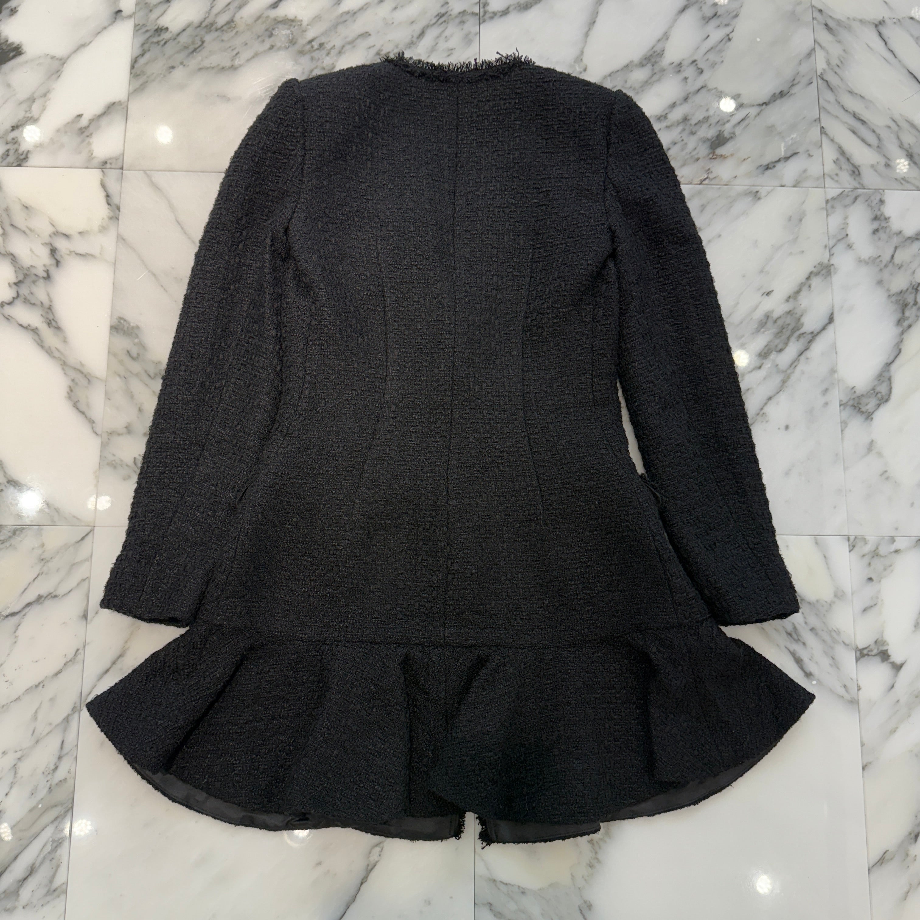 self-portrait 2024SS Tweed Long Mini Dress SWF344Y15300 Size UK6 セルフポートレイト ツイード ロング ワンピース サイズUK6