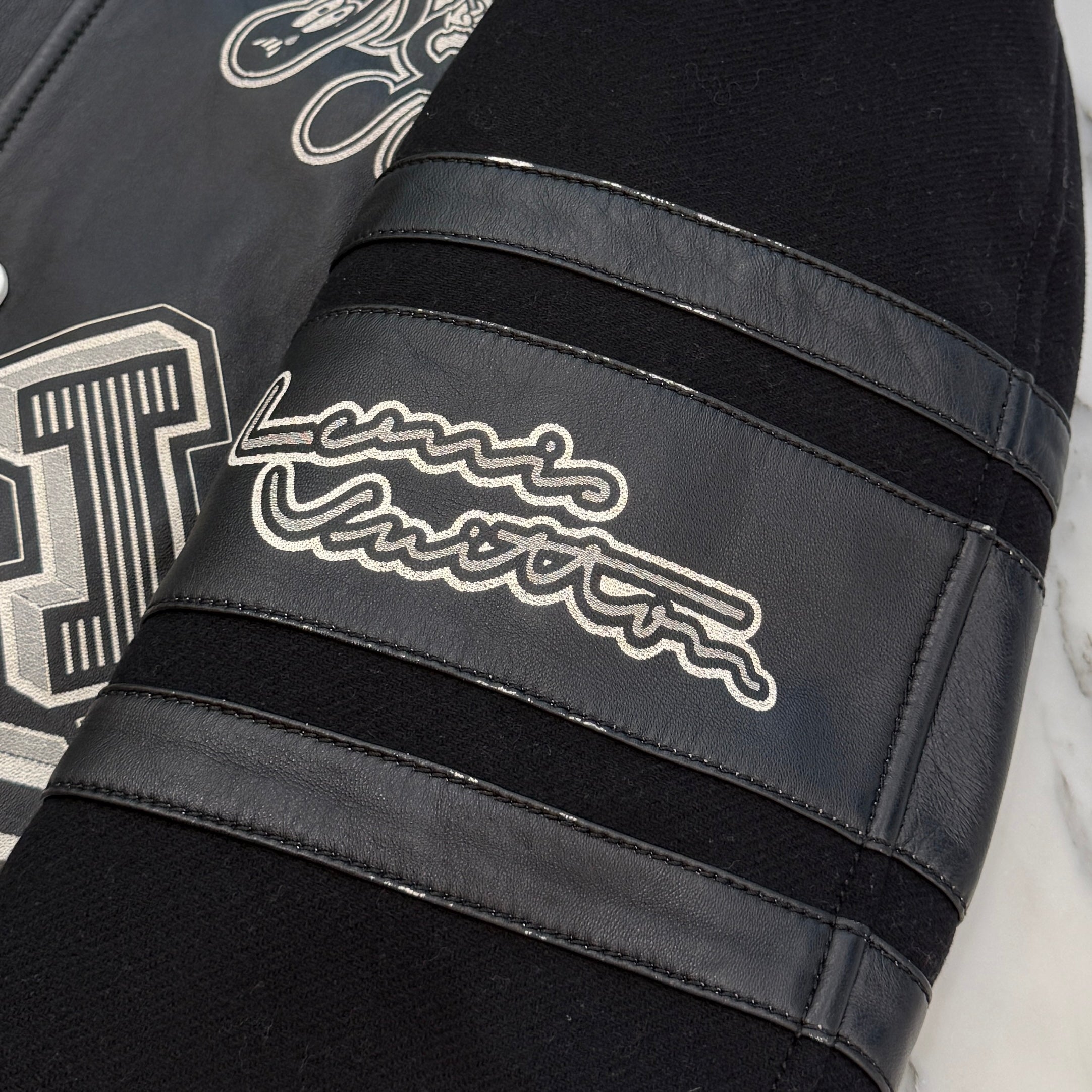 LOUIS VUITTON 2023SS Multi Logo Leather Stadium Jacket HOL07E Size 50 ルイヴィトン マルチロゴ レザー スタジアム ジャケット サイズ50