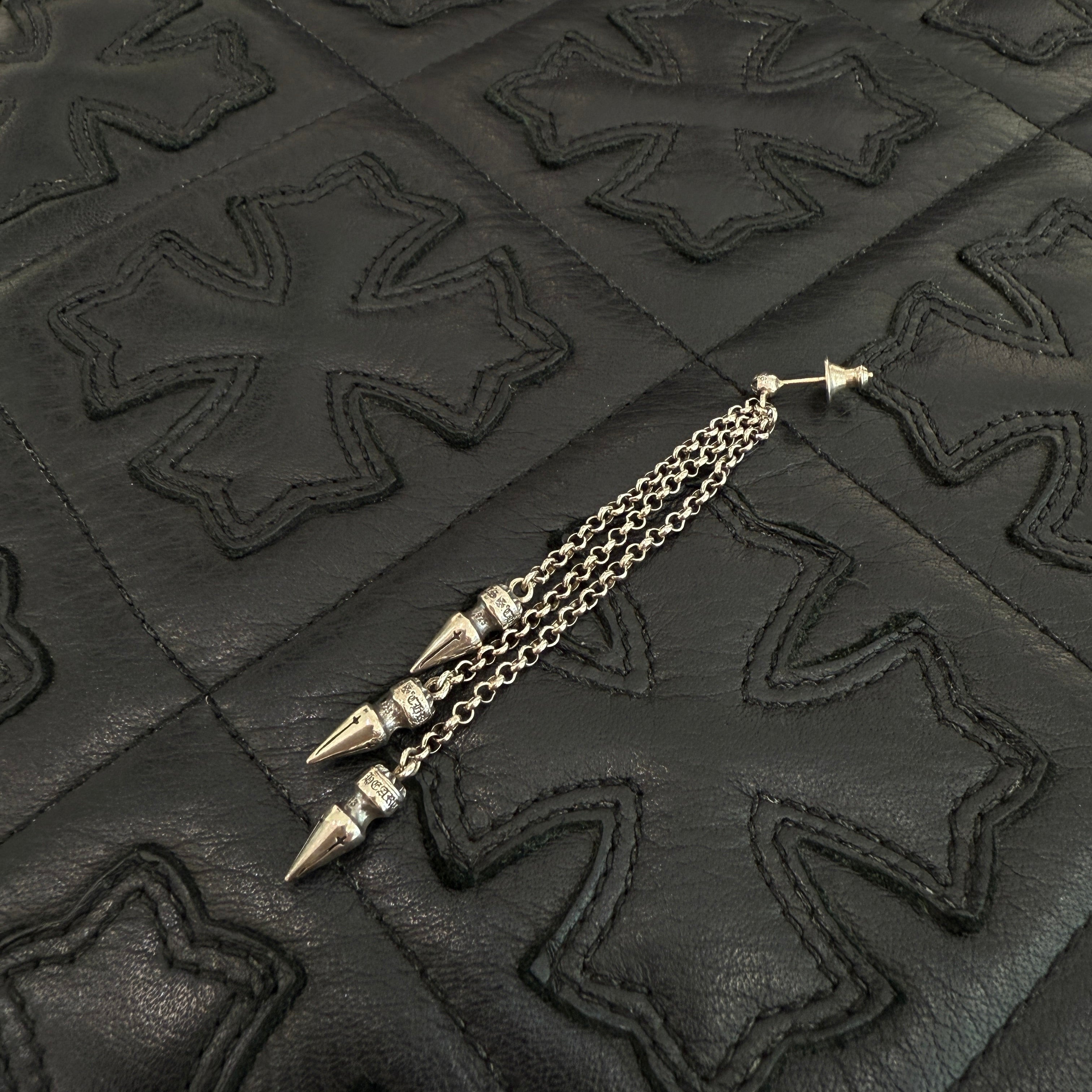 CHROME HEARTS Chain Spike 3 Drop Earring クロムハーツ チェーン