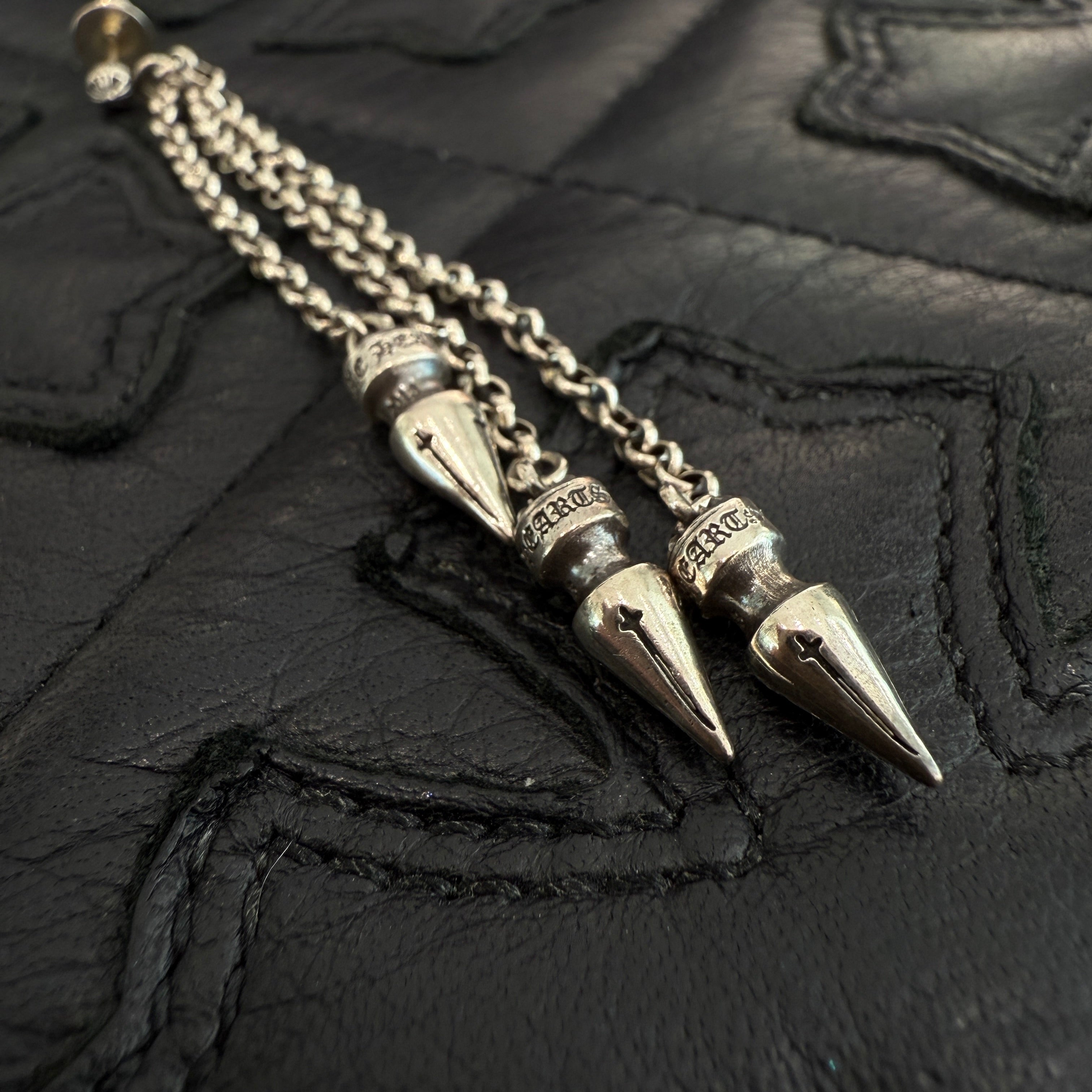 CHROME HEARTS Chain Spike 3 Drop Earring クロムハーツ チェーンスパイク 3ドロップ イヤリング ピアス