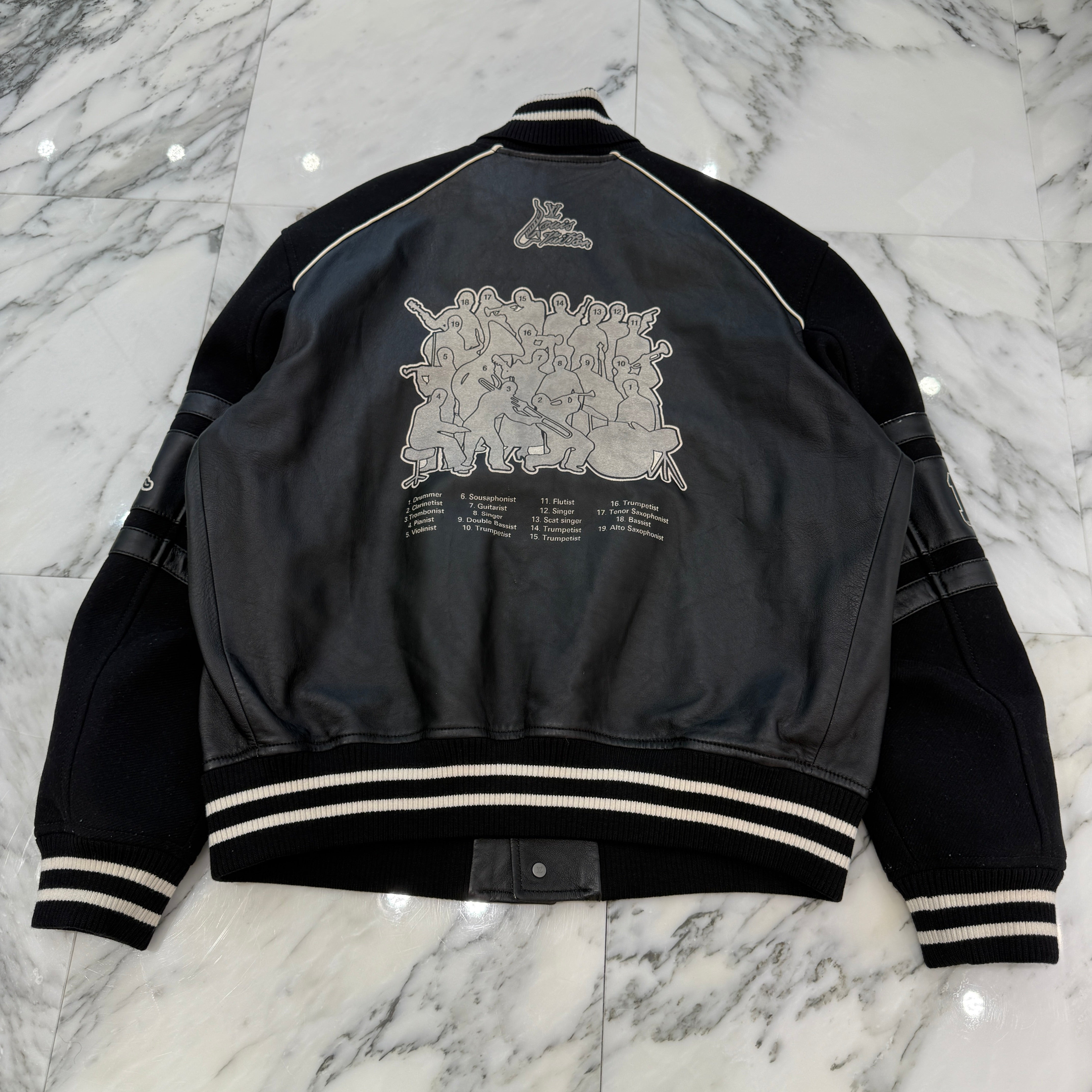 LOUIS VUITTON 2023SS Multi Logo Leather Stadium Jacket HOL07E Size 50 ルイヴィトン マルチロゴ レザー スタジアム ジャケット サイズ50