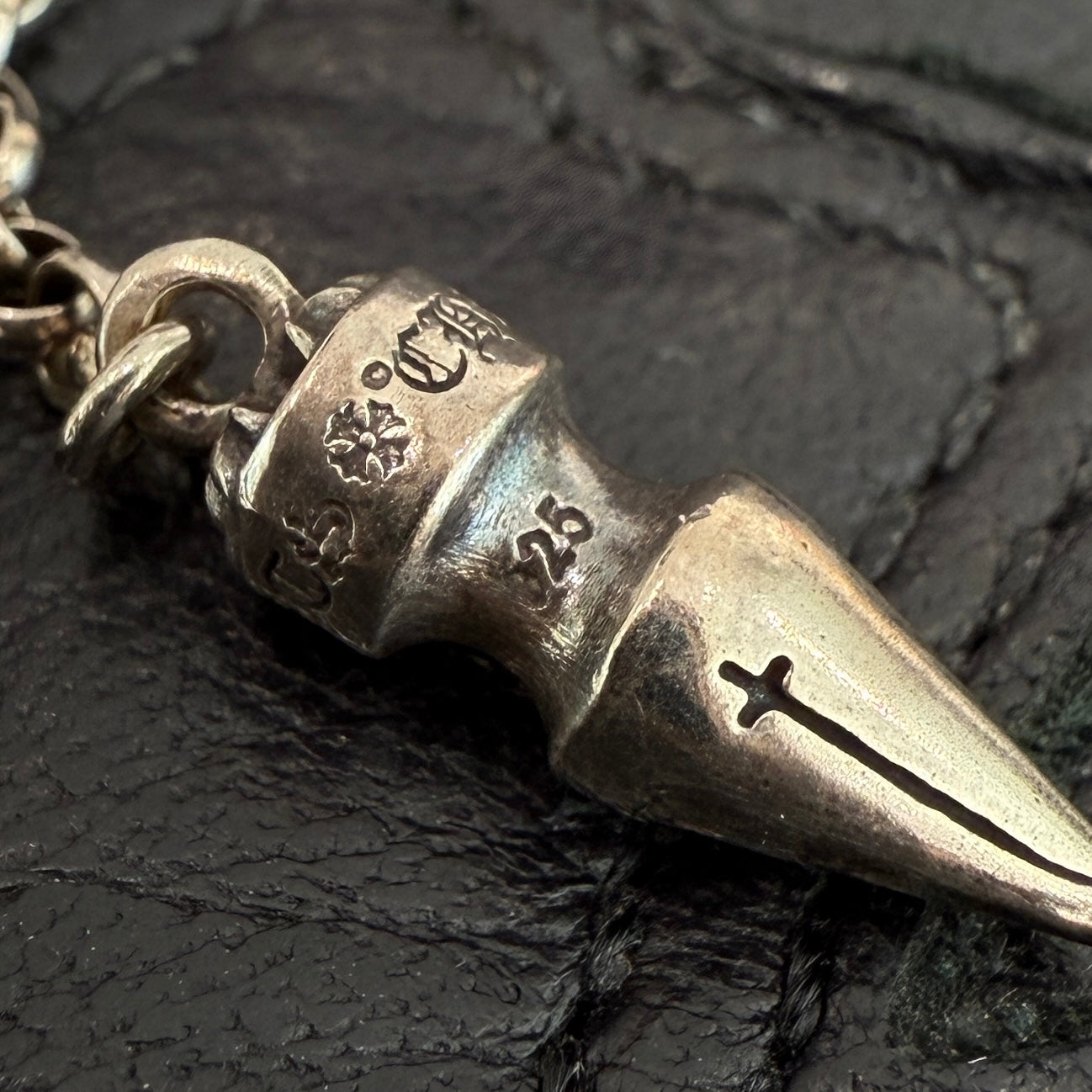 CHROME HEARTS Chain Spike 3 Drop Earring クロムハーツ チェーン