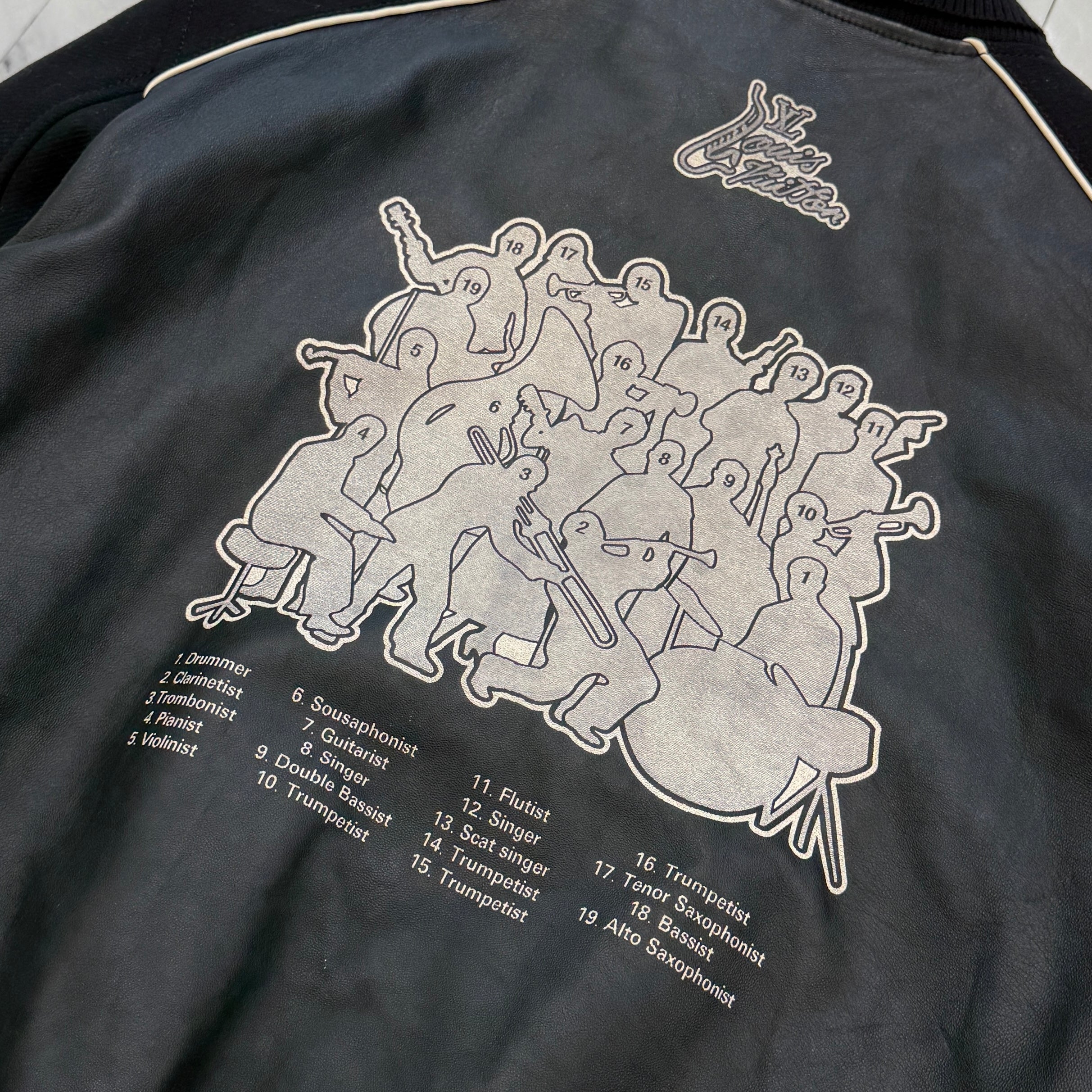 LOUIS VUITTON 2023SS Multi Logo Leather Stadium Jacket HOL07E Size 50 ルイヴィトン マルチロゴ レザー スタジアム ジャケット サイズ50