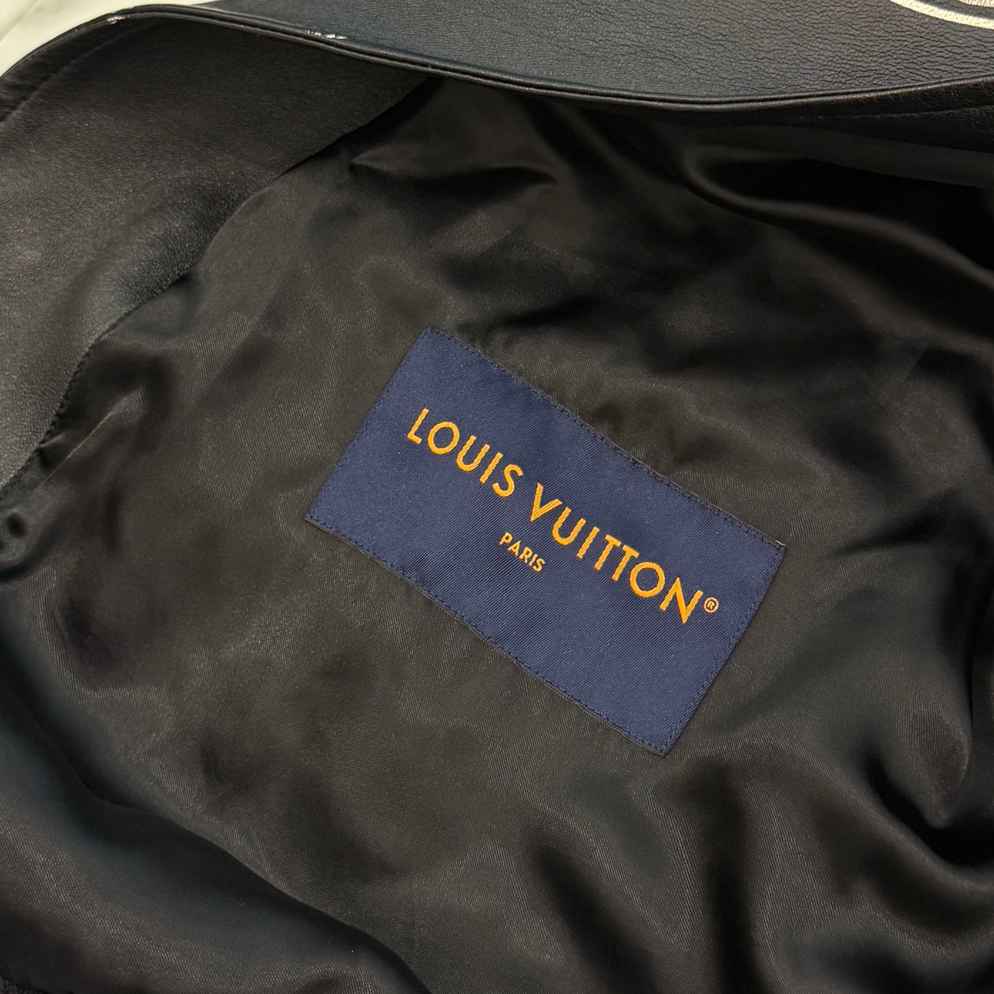 LOUIS VUITTON 2023SS Multi Logo Leather Stadium Jacket HOL07E Size 50 ルイヴィトン マルチロゴ レザー スタジアム ジャケット サイズ50