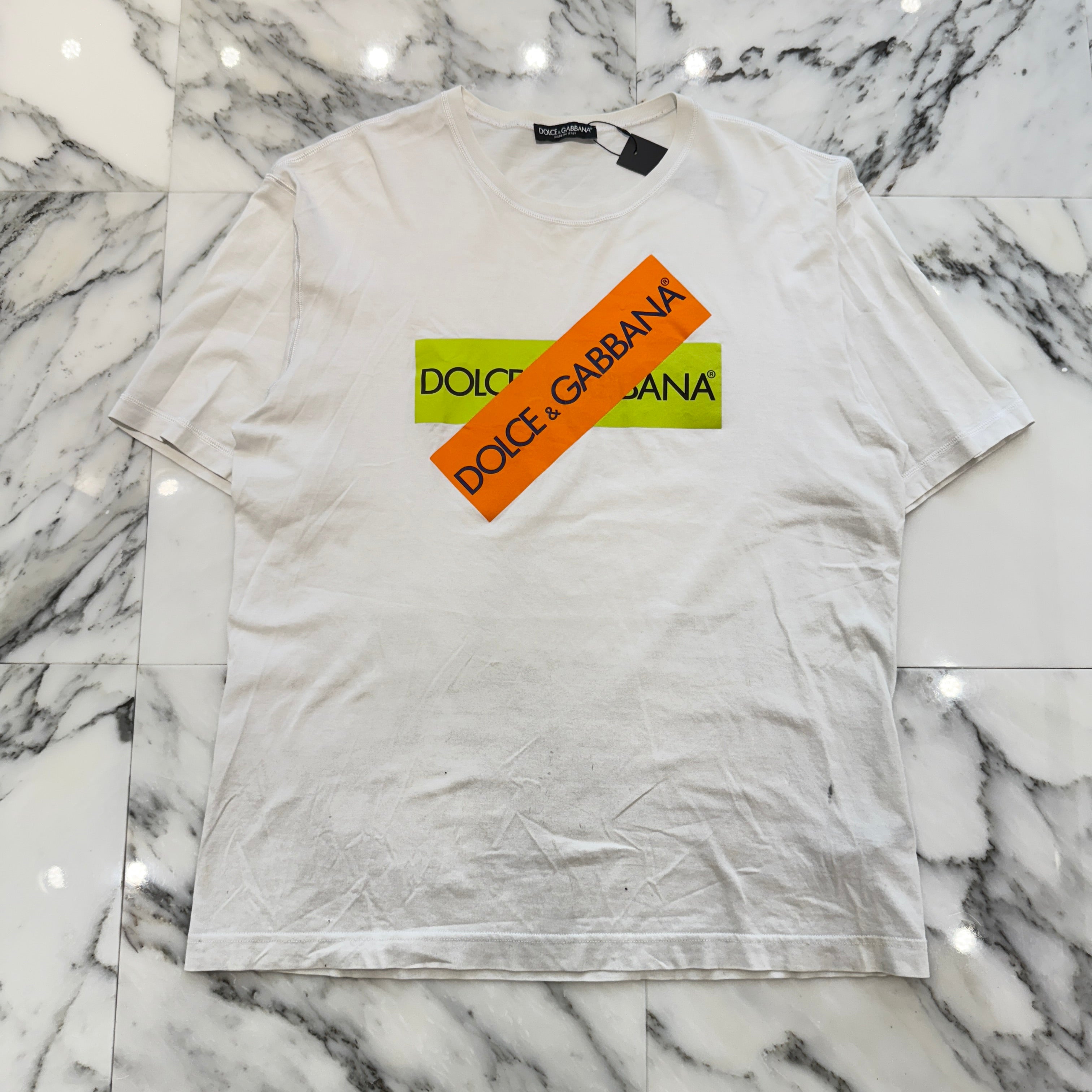 DOLCE & GABBANA 2019SS Tape Logo Print Tee Size 50 ドルチェ&ガッバーナ テープロゴ プリント Tシャツ サイズ50