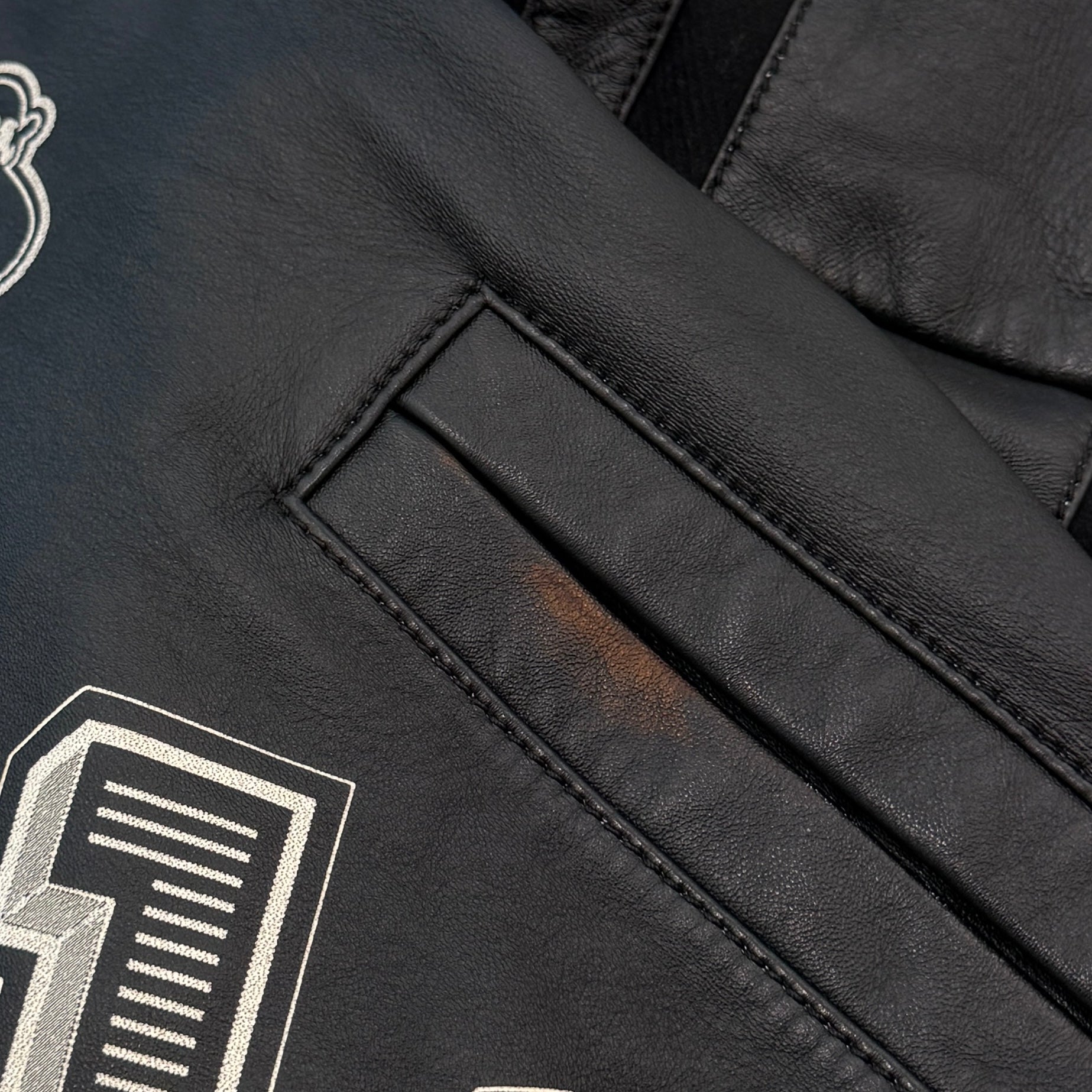 LOUIS VUITTON 2023SS Multi Logo Leather Stadium Jacket HOL07E Size 50 ルイヴィトン マルチロゴ レザー スタジアム ジャケット サイズ50