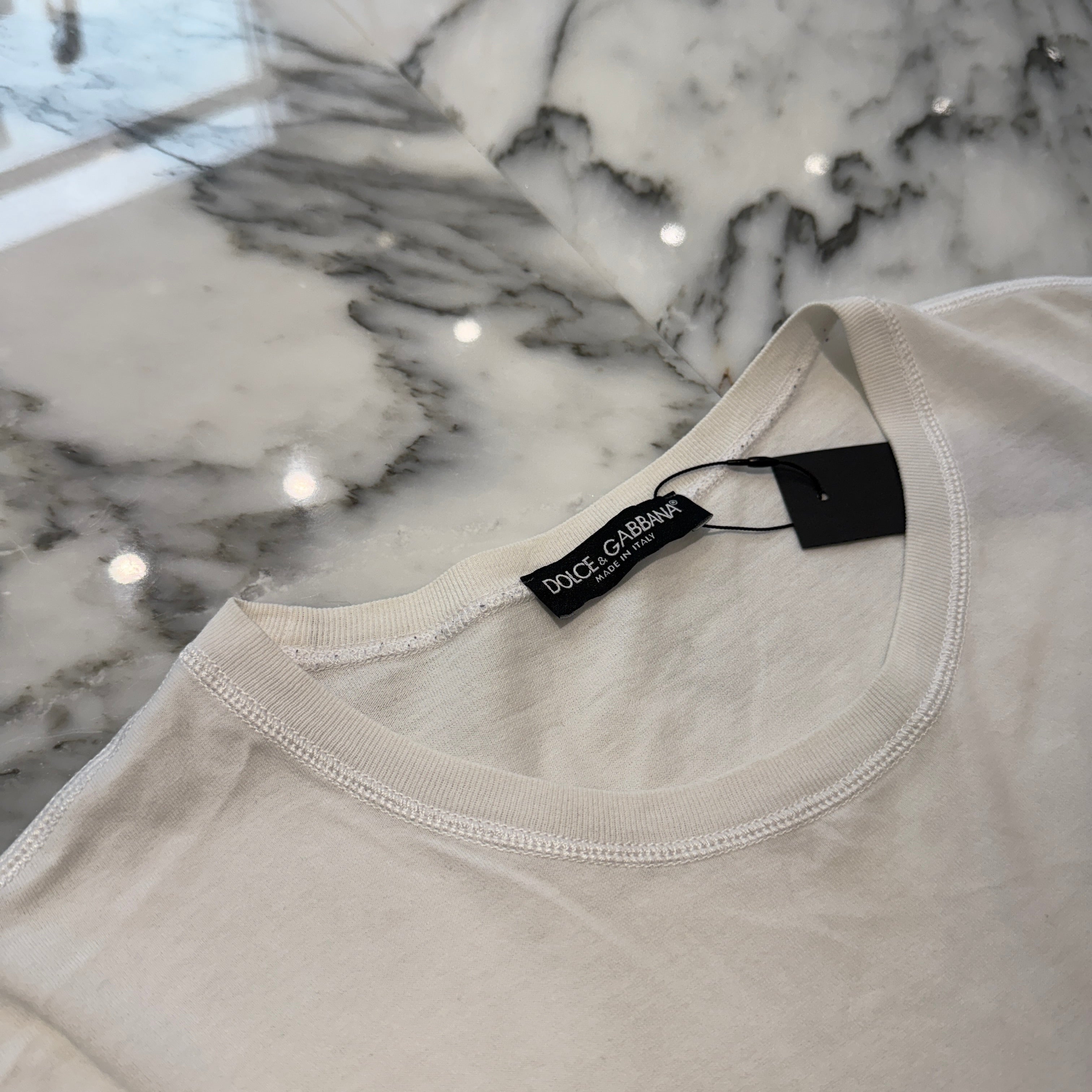 DOLCE & GABBANA 2019SS Tape Logo Print Tee Size 50 ドルチェ&ガッバーナ テープロゴ プリント Tシャツ サイズ50