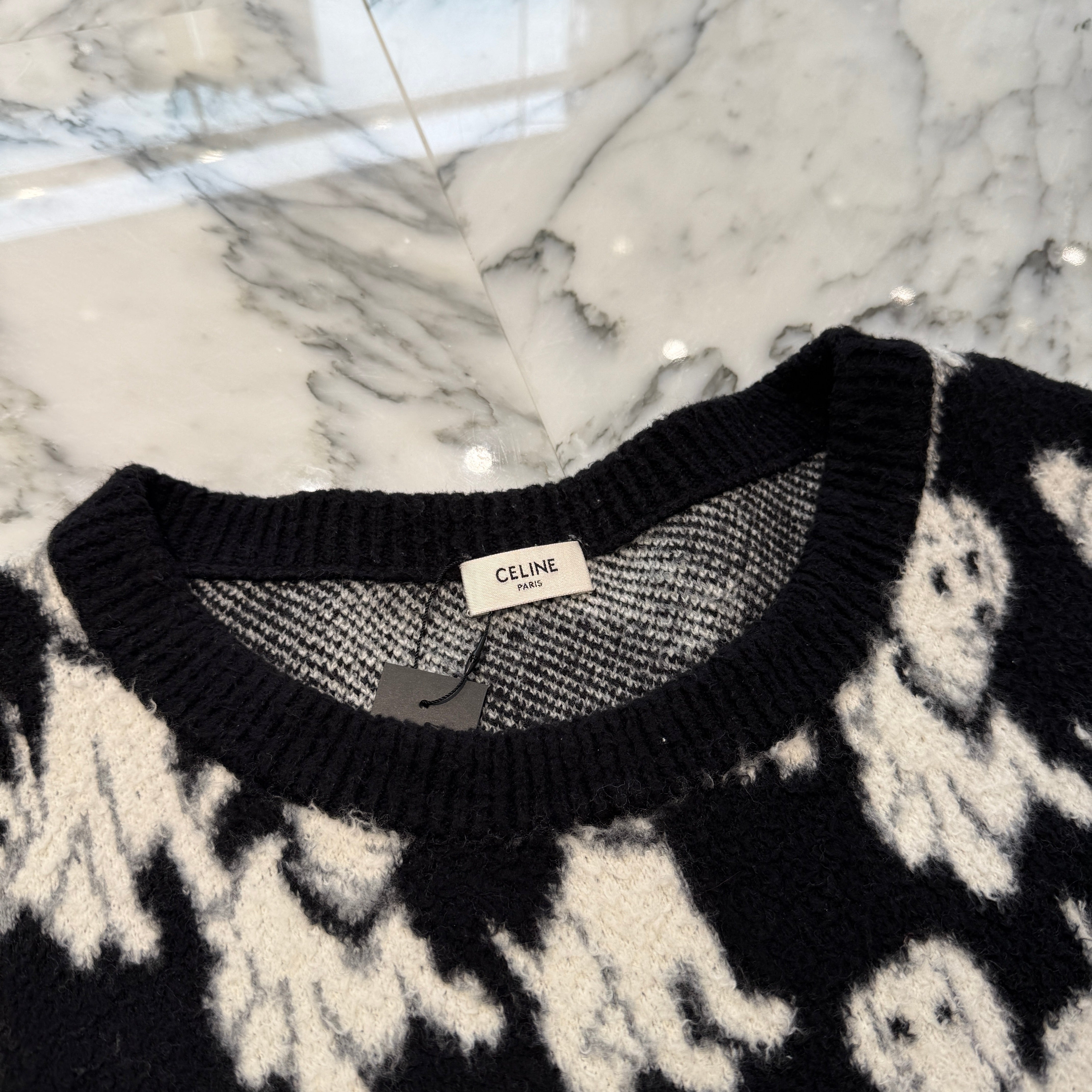 CELINE 2022SS AMY DORIAN Jacquard Cardigan 2A96W531Q Size XL