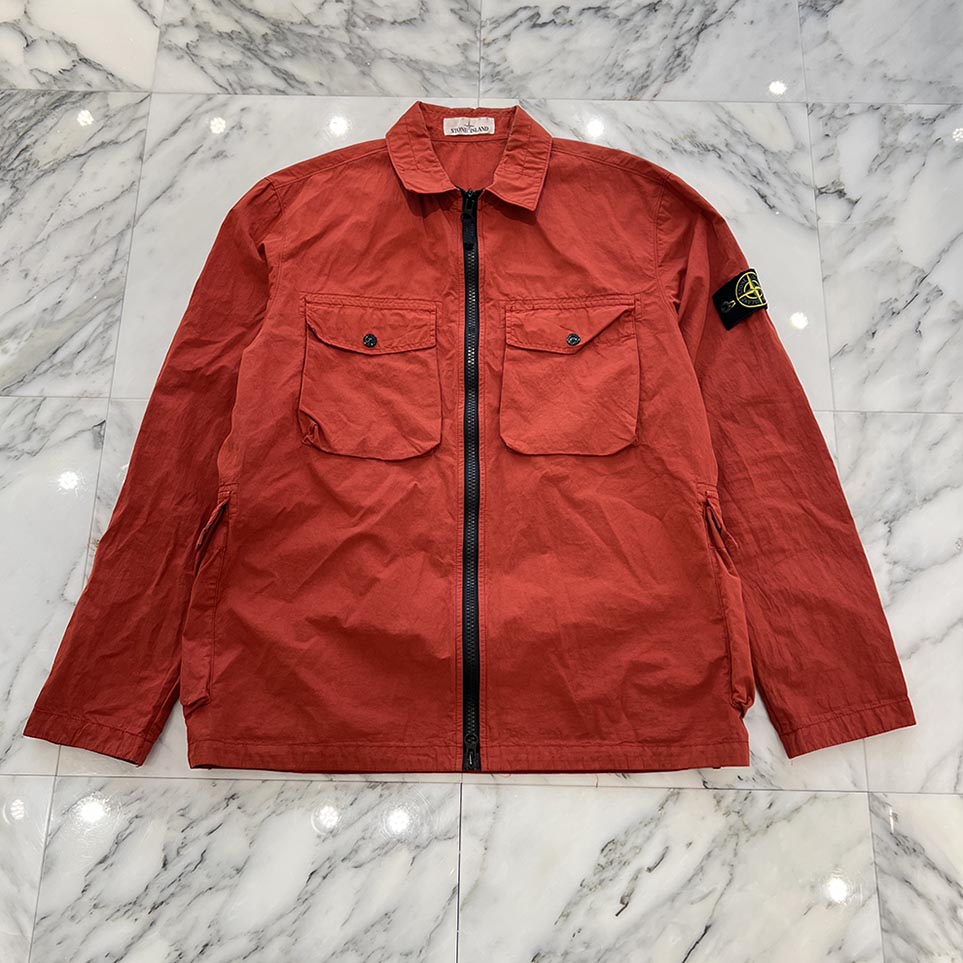 STONE ISLAND 2022AW Patch Pocket Zip Up Oversized Shirt Jacket