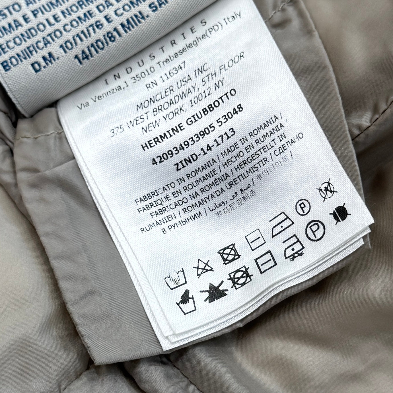 MONCLER HERMINE Ladies Long Down Jacket 420934933905 53048 Size 00 モンクレール エルミンヌ レディース ロングダウンジャケット サイズ00