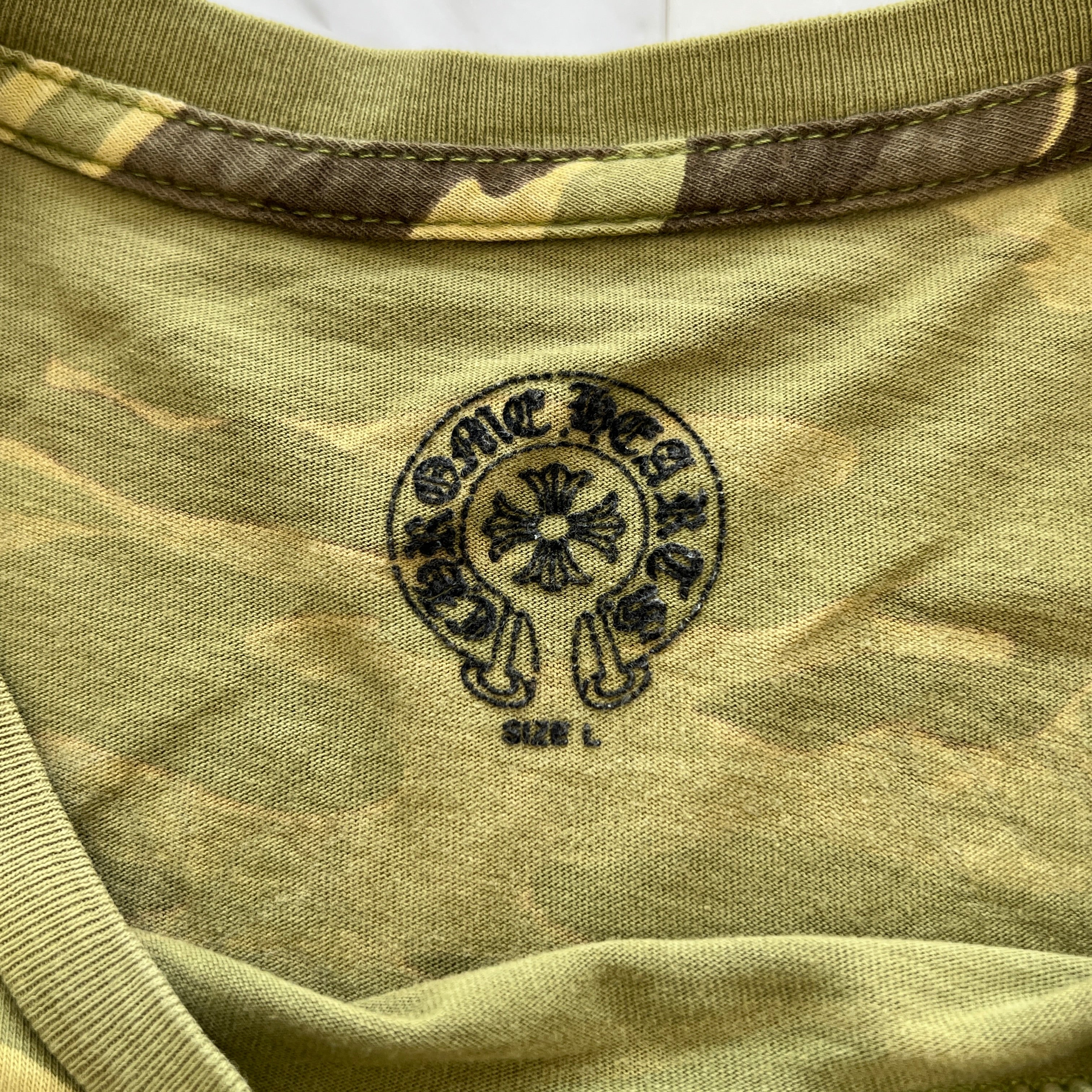 CHROME HEARTS Back CH Plus Cemetery Cross Print Camo Tee Size L クロムハーツ バック CHプラス セメタリークロス プリント カモ Tシャツ サイズL