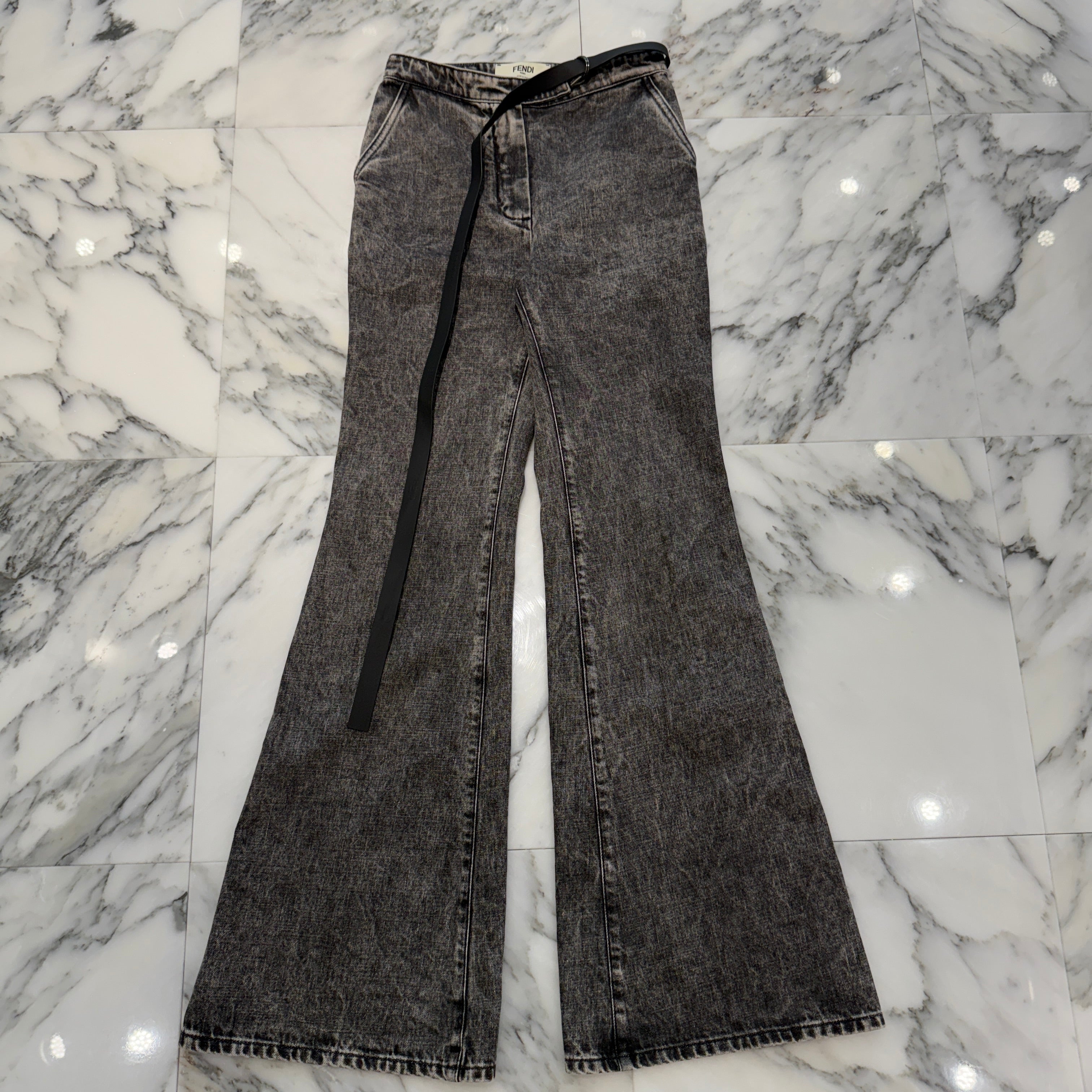 FENDI 2023SS High Wasted Flare Cut Denim Pants FLP784 ANQJ Size 36 フェンディ ハイウェスト フレアカット デニムパンツ サイズ36