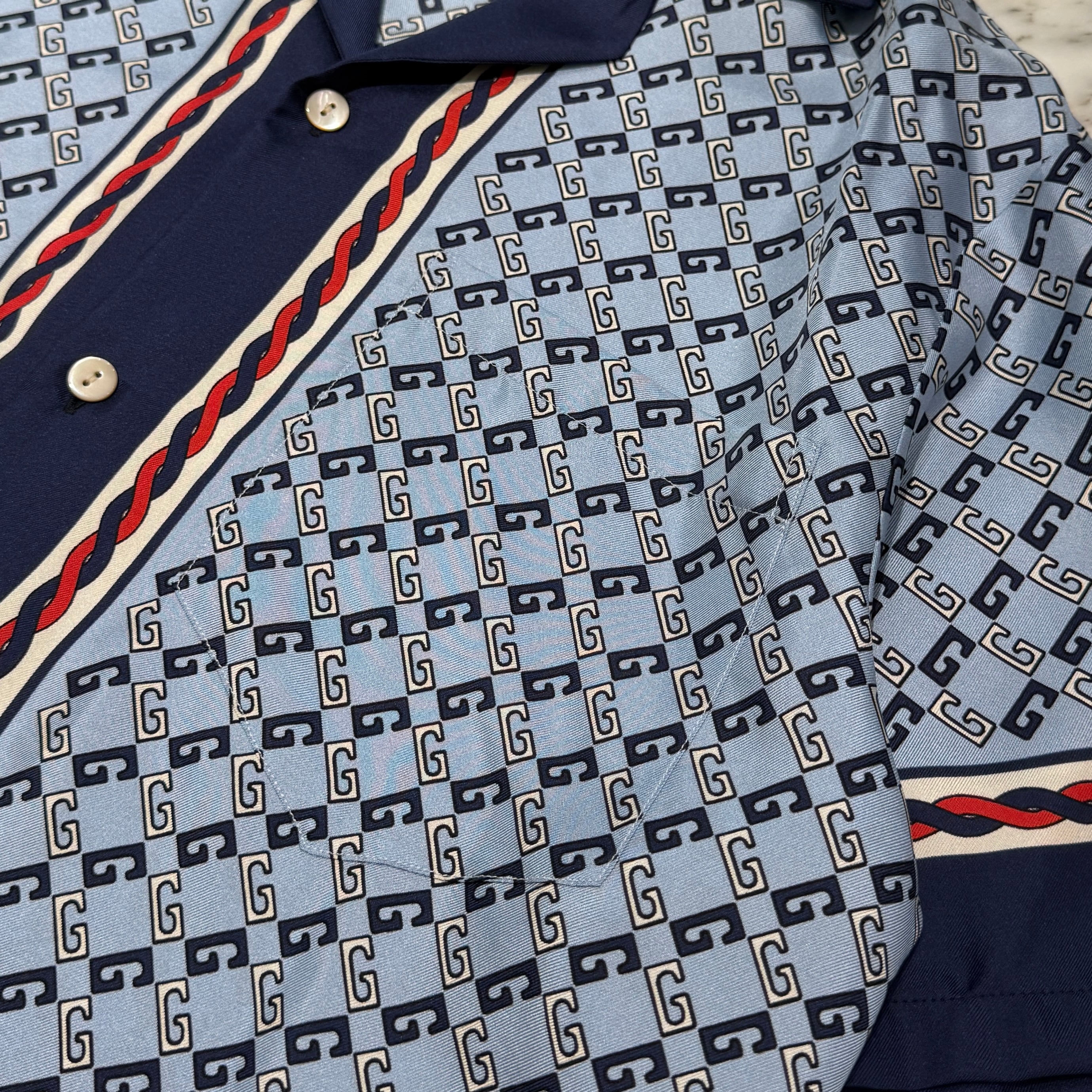 GUCCI 2024SS Geometric Square G Print Silk Set Up 740319 ZAMZX/672698 ZAMZY Size 46 グッチ ジオメトリックスクエア Gプリント シルクセットアップ サイズ46