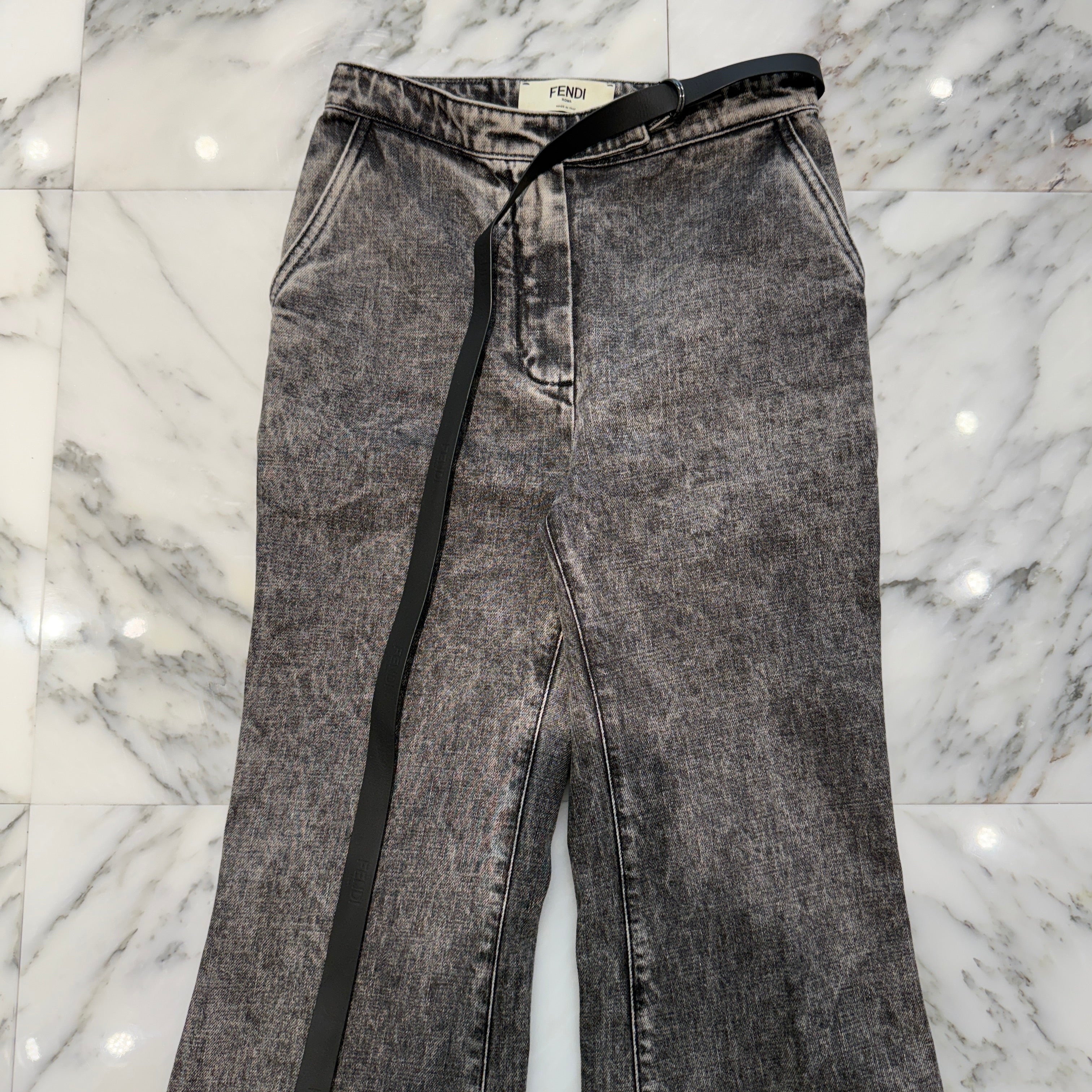 FENDI 2023SS High Wasted Flare Cut Denim Pants FLP784 ANQJ Size 36 フェンディ ハイウェスト フレアカット デニムパンツ サイズ36