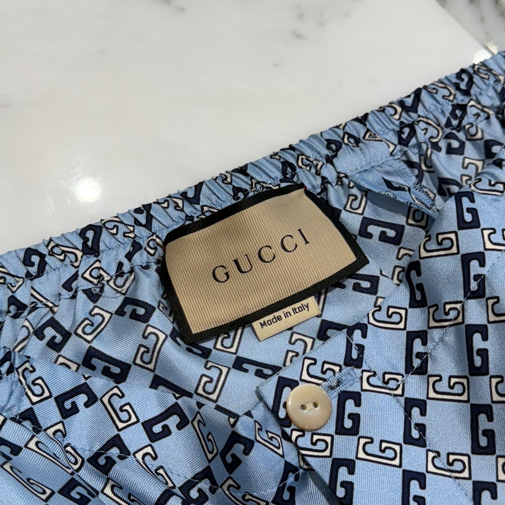 GUCCI 2024SS Geometric Square G Print Silk Set Up 740319 ZAMZX/672698 ZAMZY Size 46 グッチ ジオメトリックスクエア Gプリント シルクセットアップ サイズ46