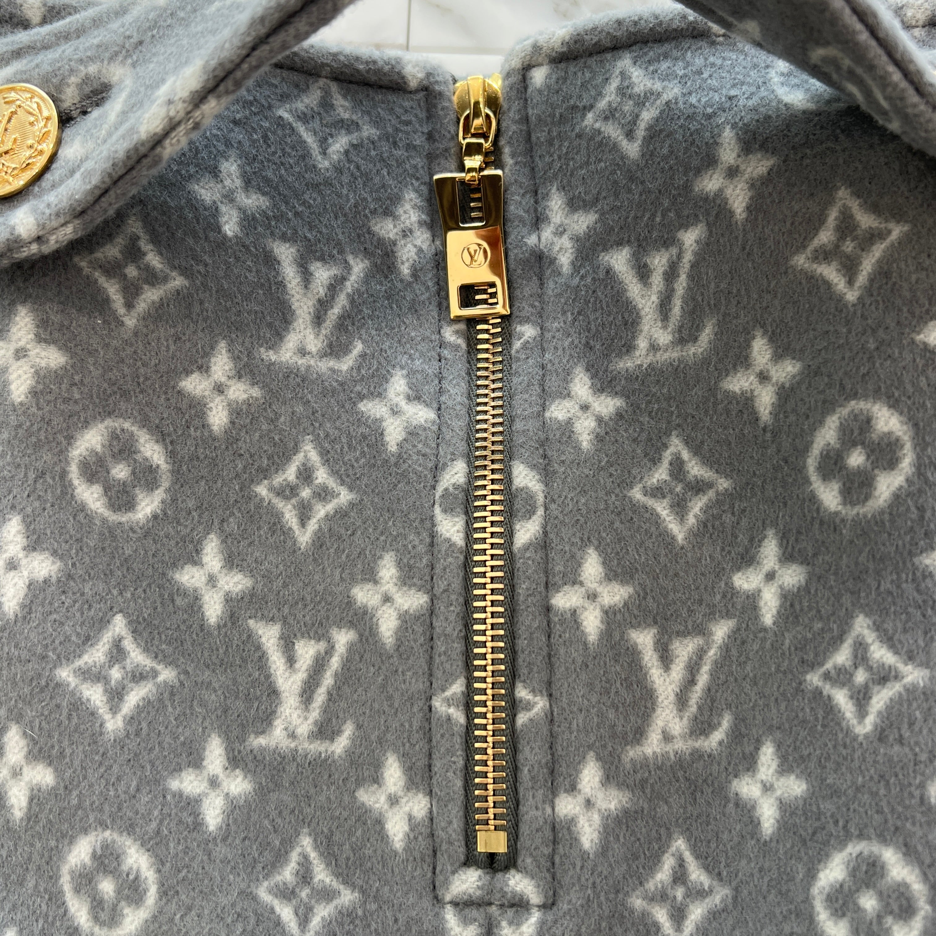 LOUIS VUITTON 2022SS Monogram Wool Silk Skirt Size 36 ルイヴィトン