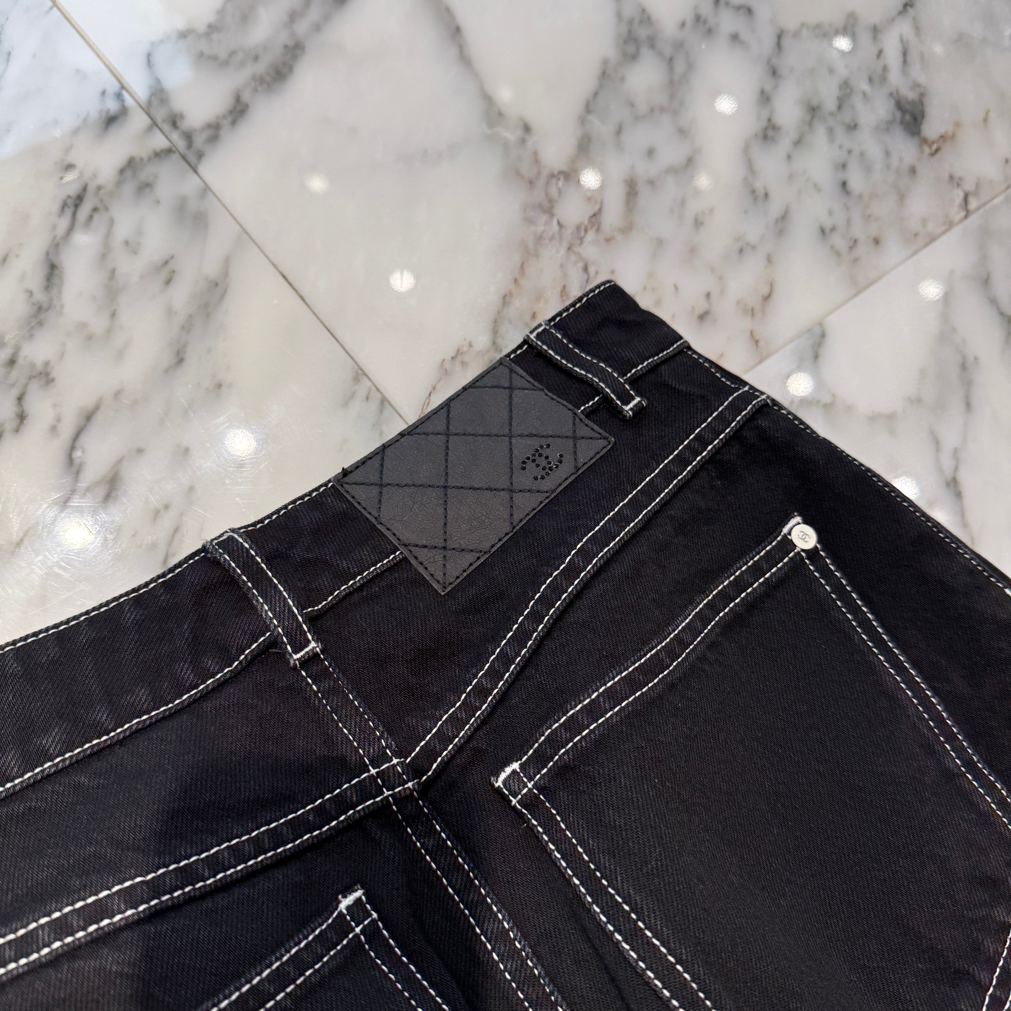 CHANEL ブーツカットデニム 34