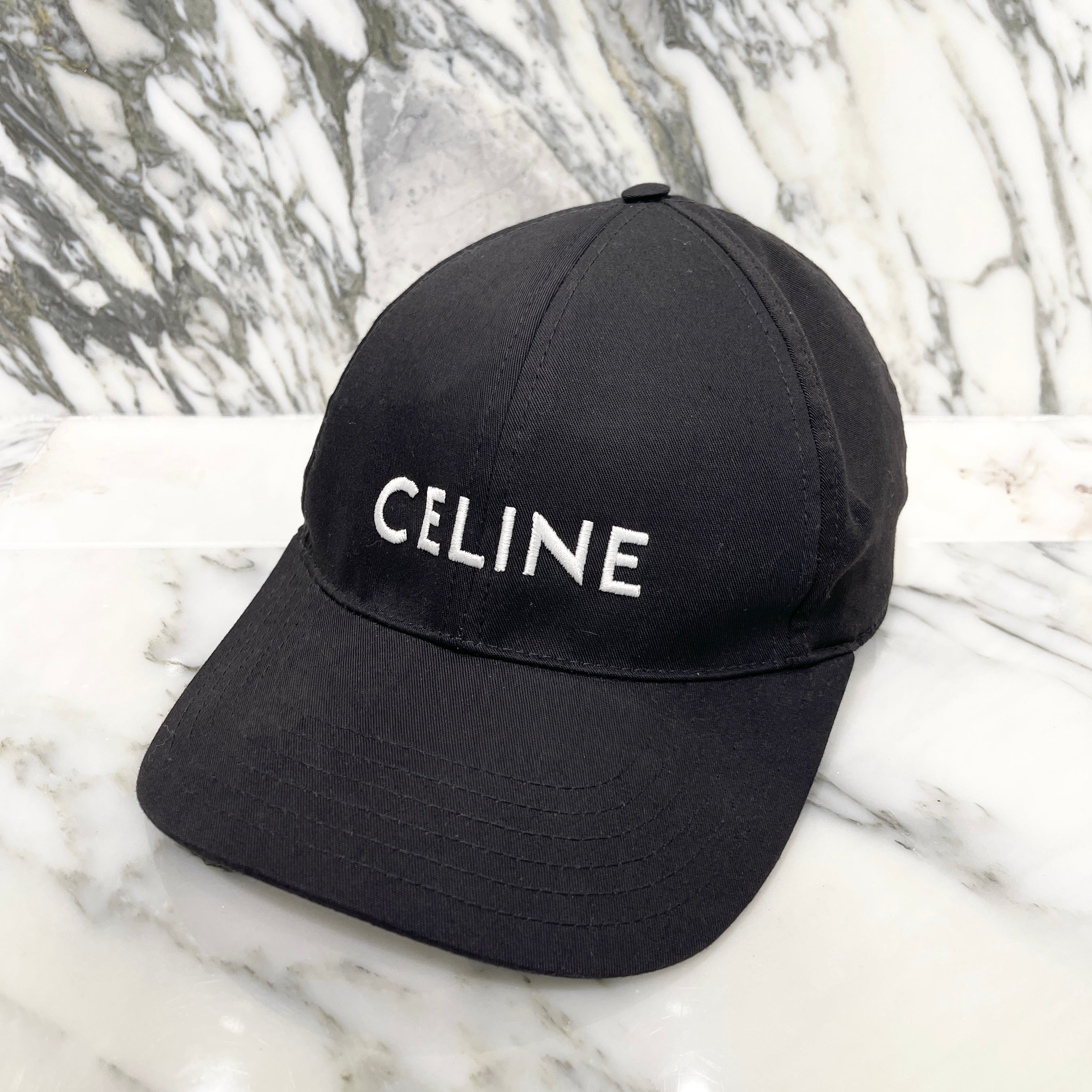 CELINE 2020AW Logo Embroidery Tracker Cap 2AUS9242N Size M セリーヌ ロゴ刺繍 トラッカーキャップ サイズM