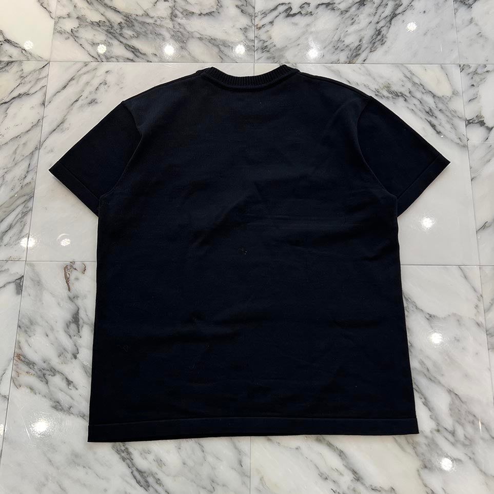 LOUIS VUITTON 2023SS Signature Logo Embroidered Knit Tee HNN42W Size S ルイヴィトン シグネチャー ロゴ刺繍 ニットTシャツ サイズS