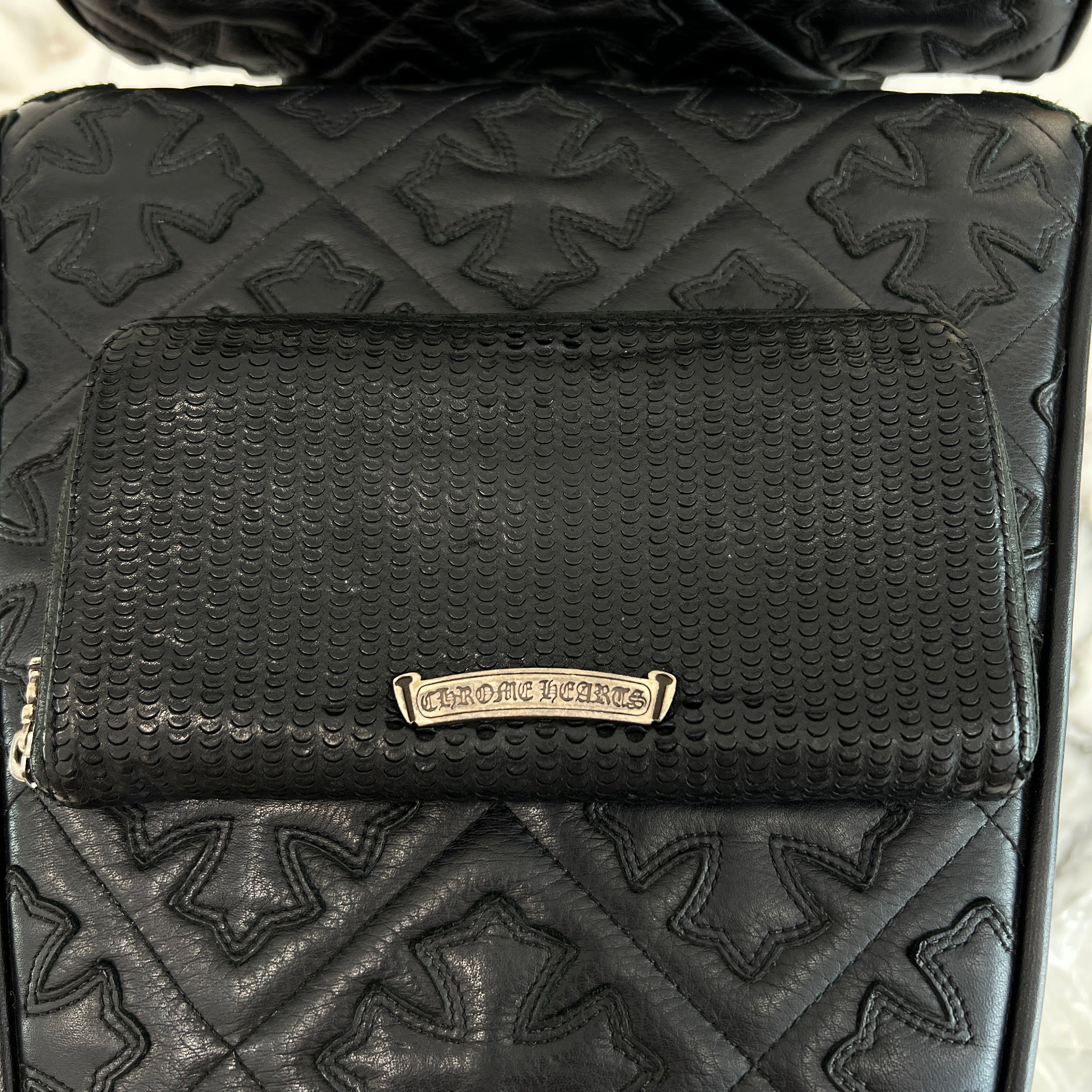 CHROME HEARTS Scroll Logo Label Round Zip Wallet クロムハーツ スクロールロゴラベル ラウンドジップ ウォレット