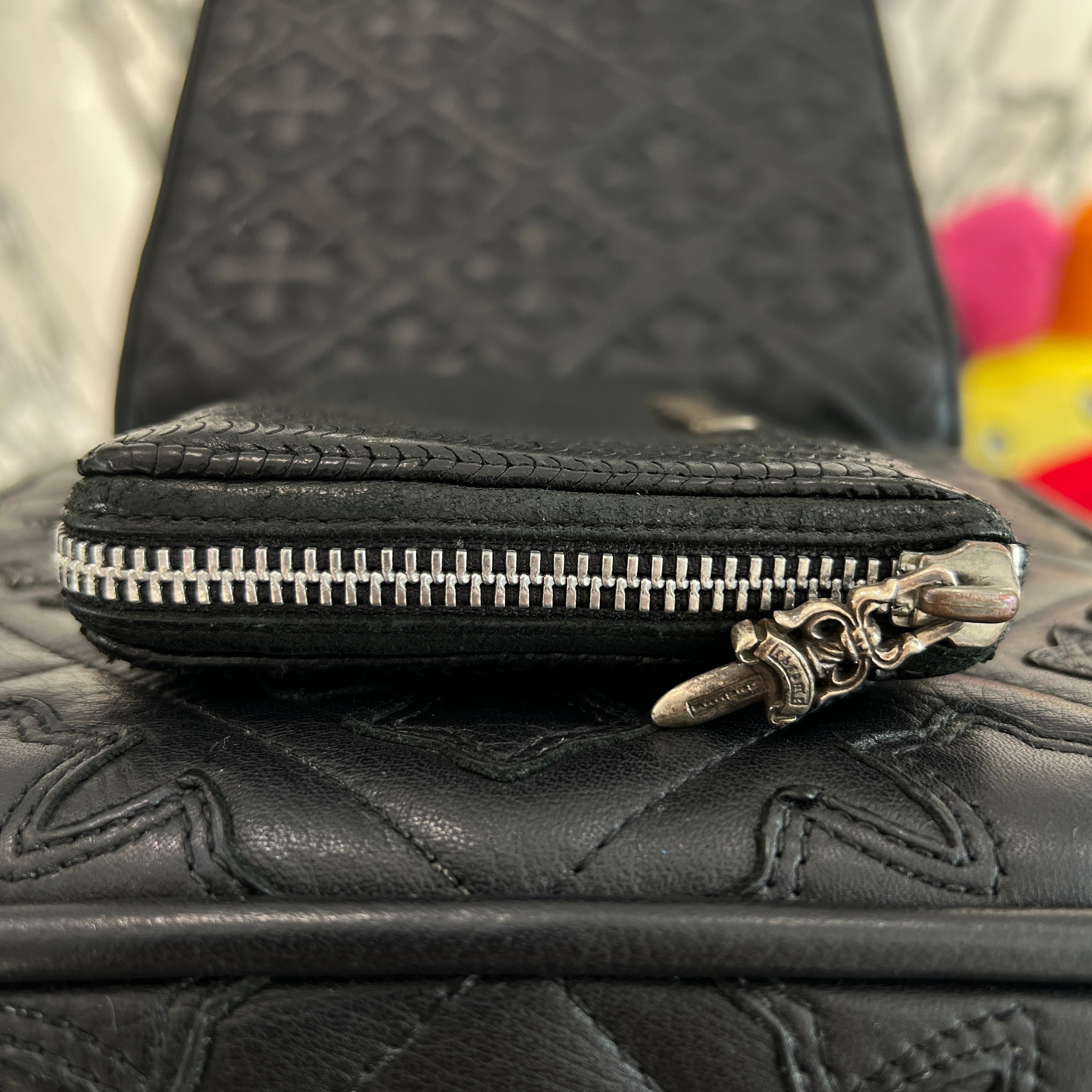 CHROME HEARTS Scroll Logo Label Round Zip Wallet クロムハーツ スクロールロゴラベル ラウンドジップ ウォレット