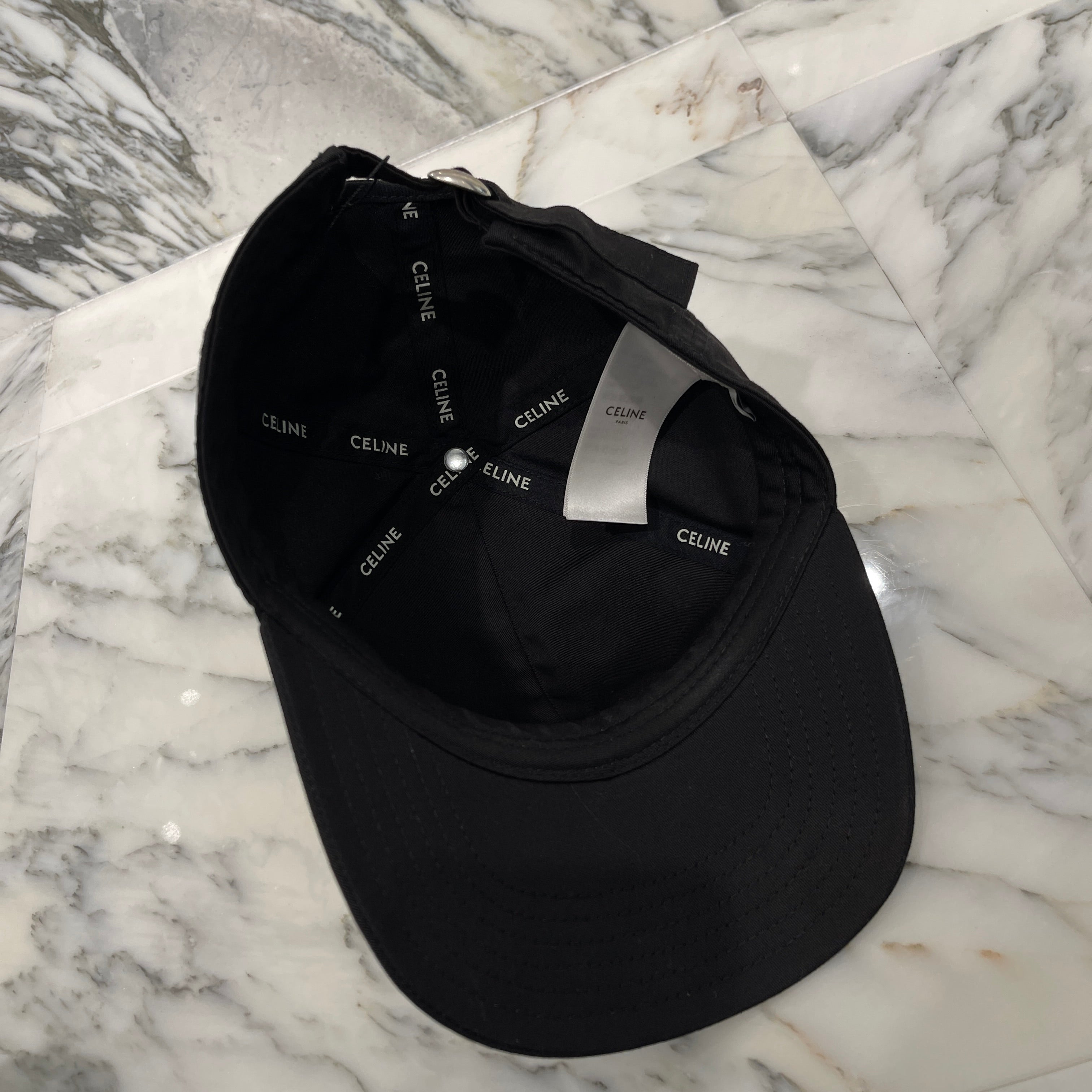 CELINE 2020AW Logo Embroidery Tracker Cap 2AUS9242N Size M