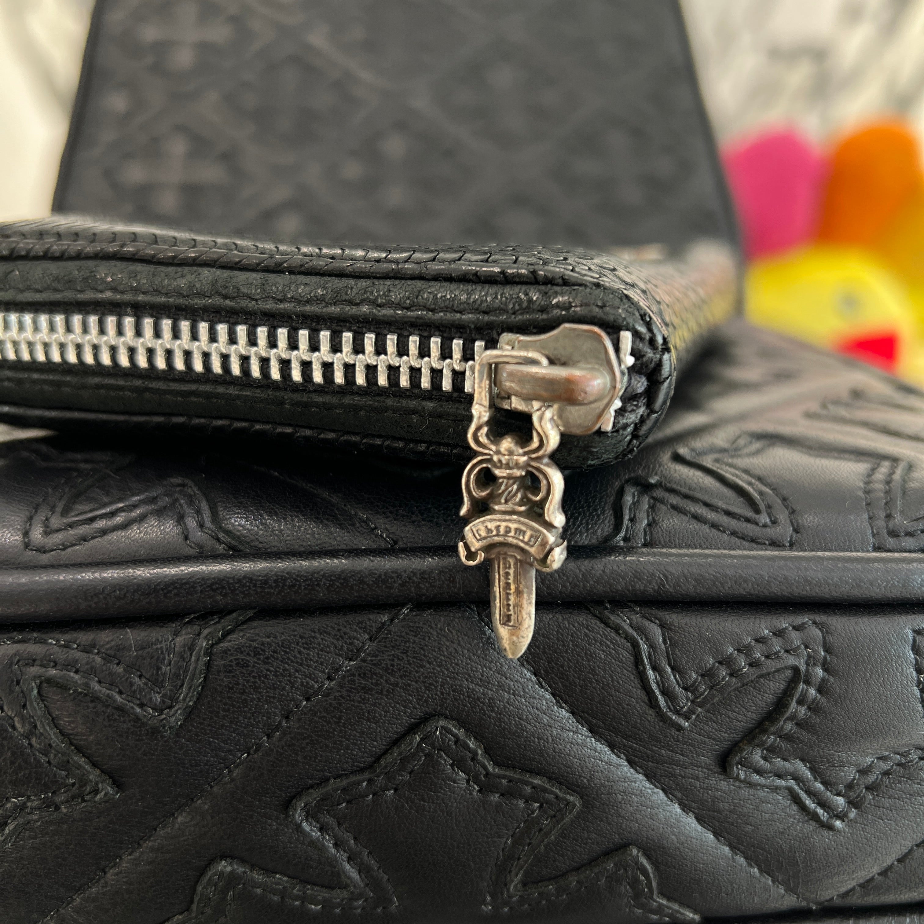 CHROME HEARTS Scroll Logo Label Round Zip Wallet クロムハーツ スクロールロゴラベル ラウンドジップ ウォレット