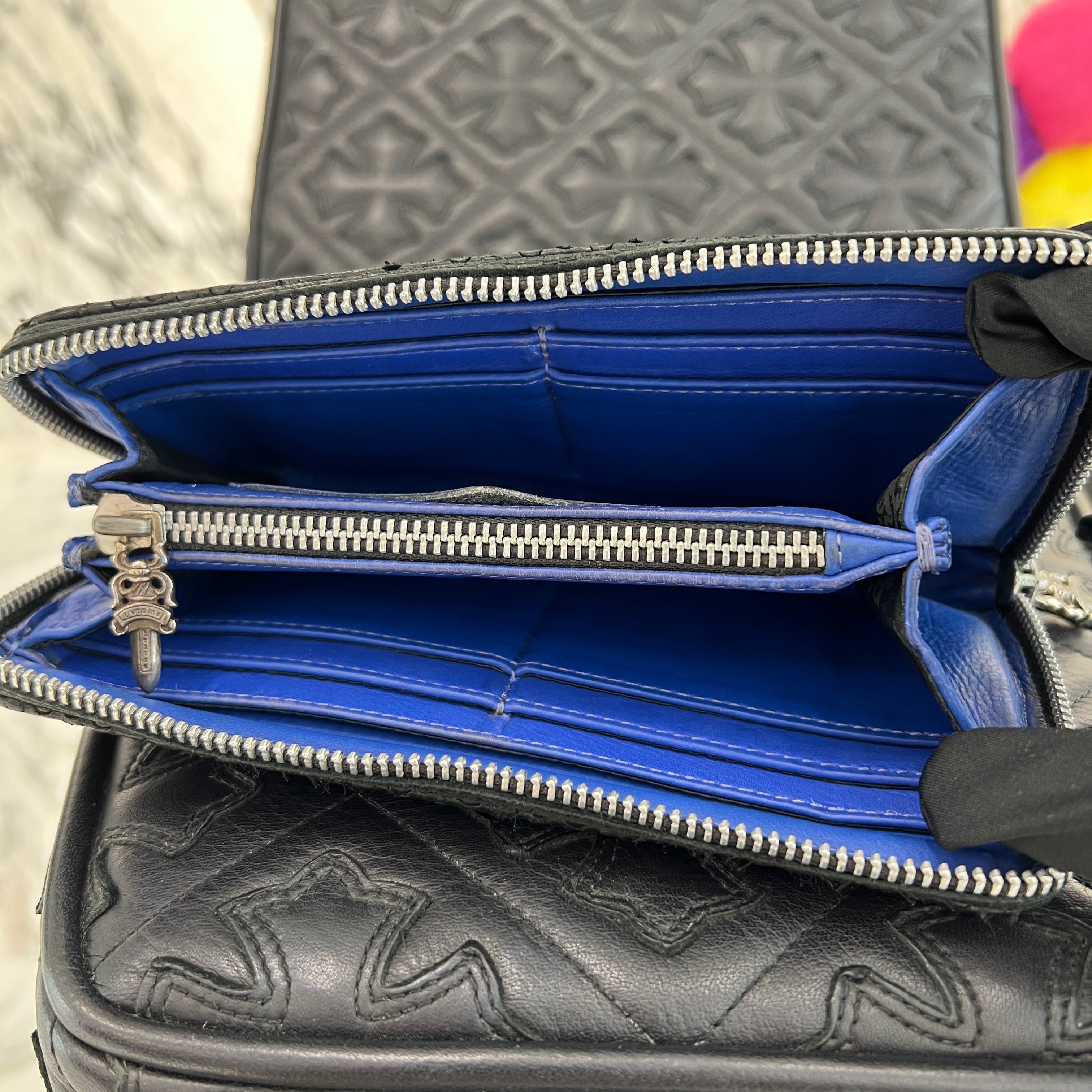 CHROME HEARTS Scroll Logo Label Round Zip Wallet クロムハーツ スクロールロゴラベル ラウンドジップ ウォレット