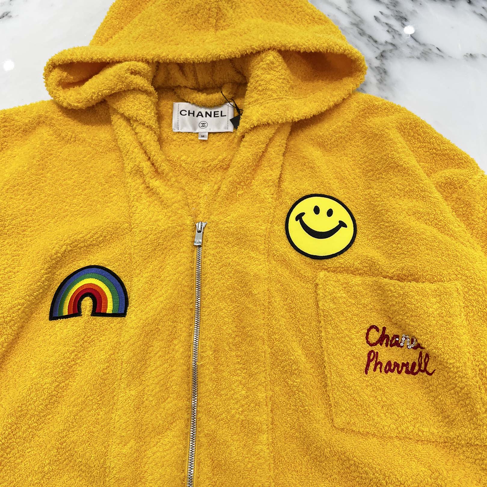 CHANEL × Pharrell Williams 2019SS Zip Up Hoodie P61066V46885 Size M シャネル×ファレルウィリアムス ジップアップフーディ サイズM