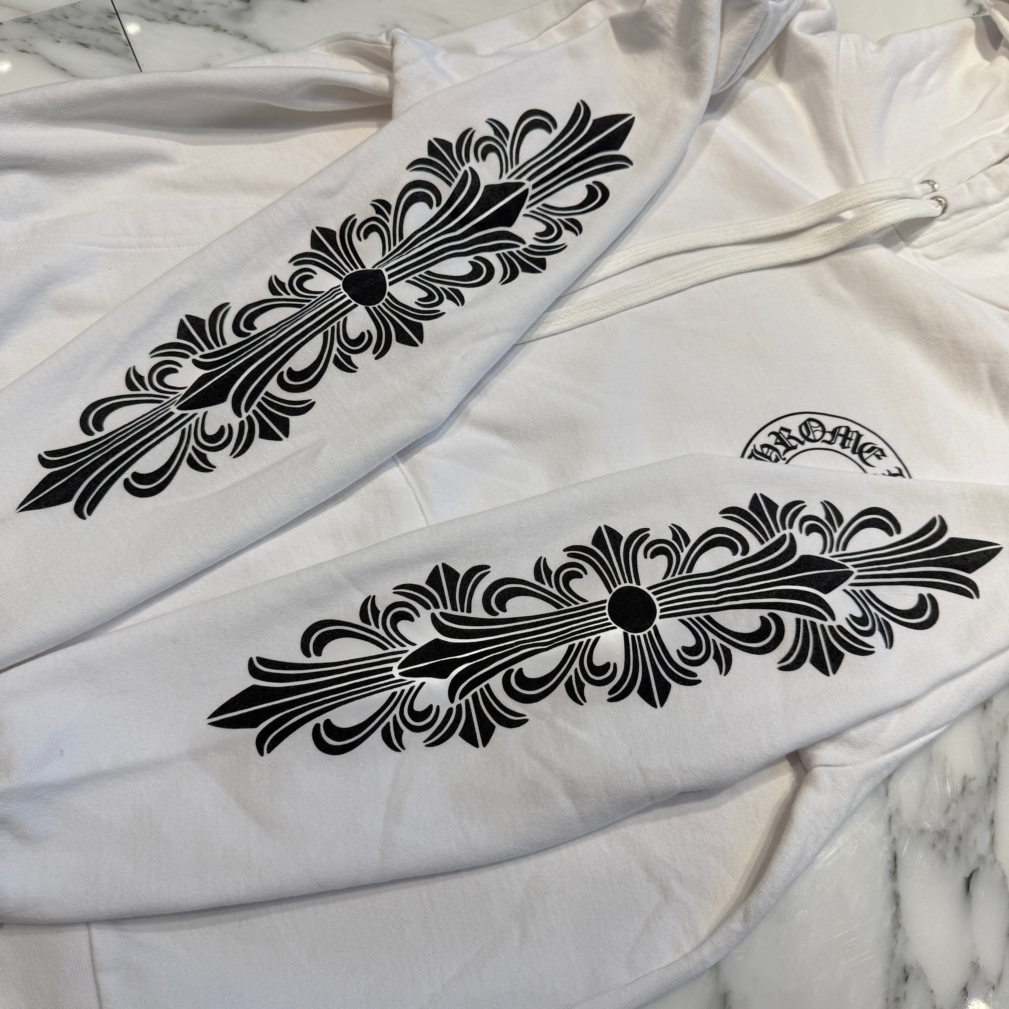 CHROME HEARTS Floral Cross Horseshoe Pullover Hoodie Size L クロムハーツ フローラルクロスホースシュー プルオーバーフーディ サイズL