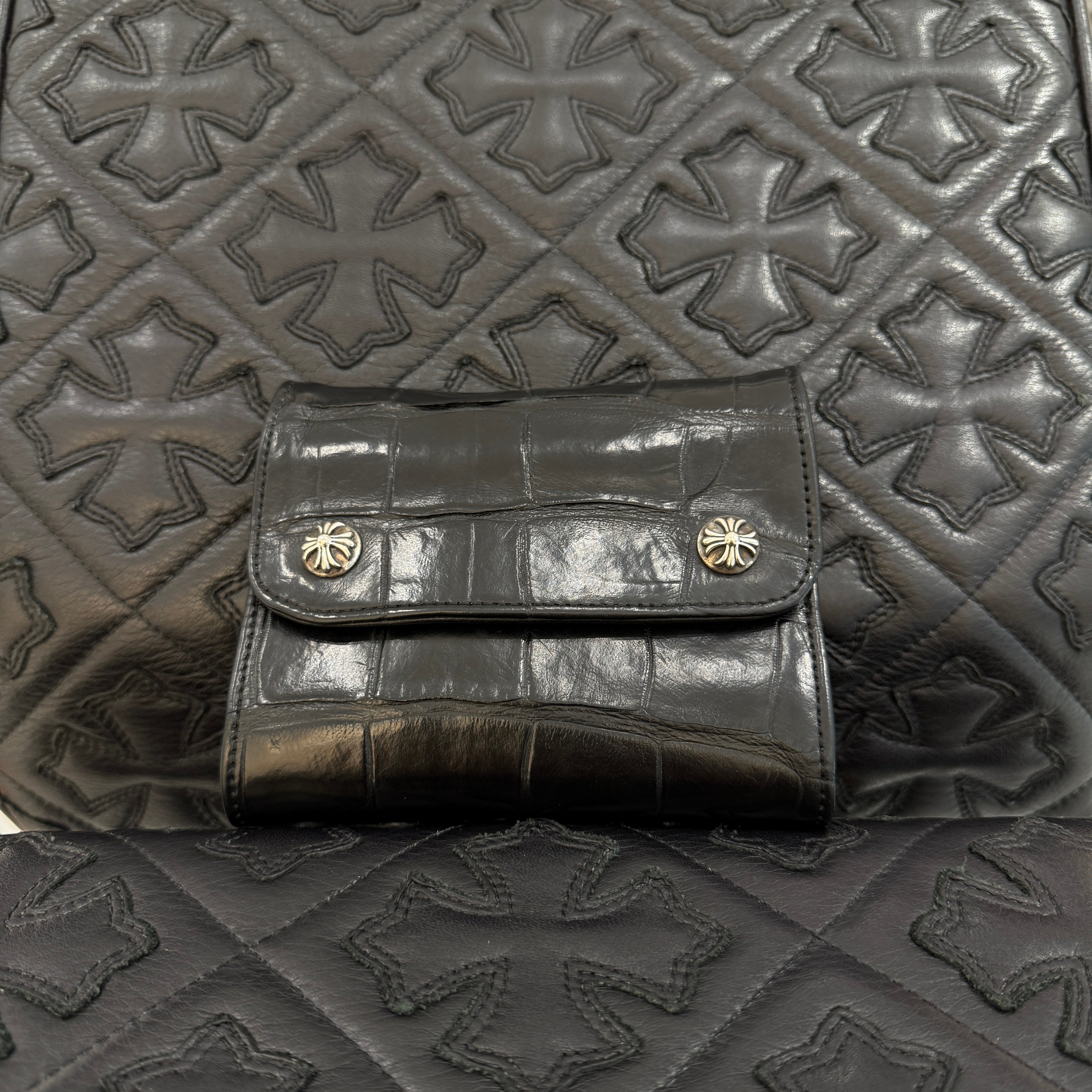 CHROME HEARTS Alligator Leather Wave Mini Cross Ball Wallet クロムハーツ アリゲーターレザー ウェーブミニ クロスボール ウォレット