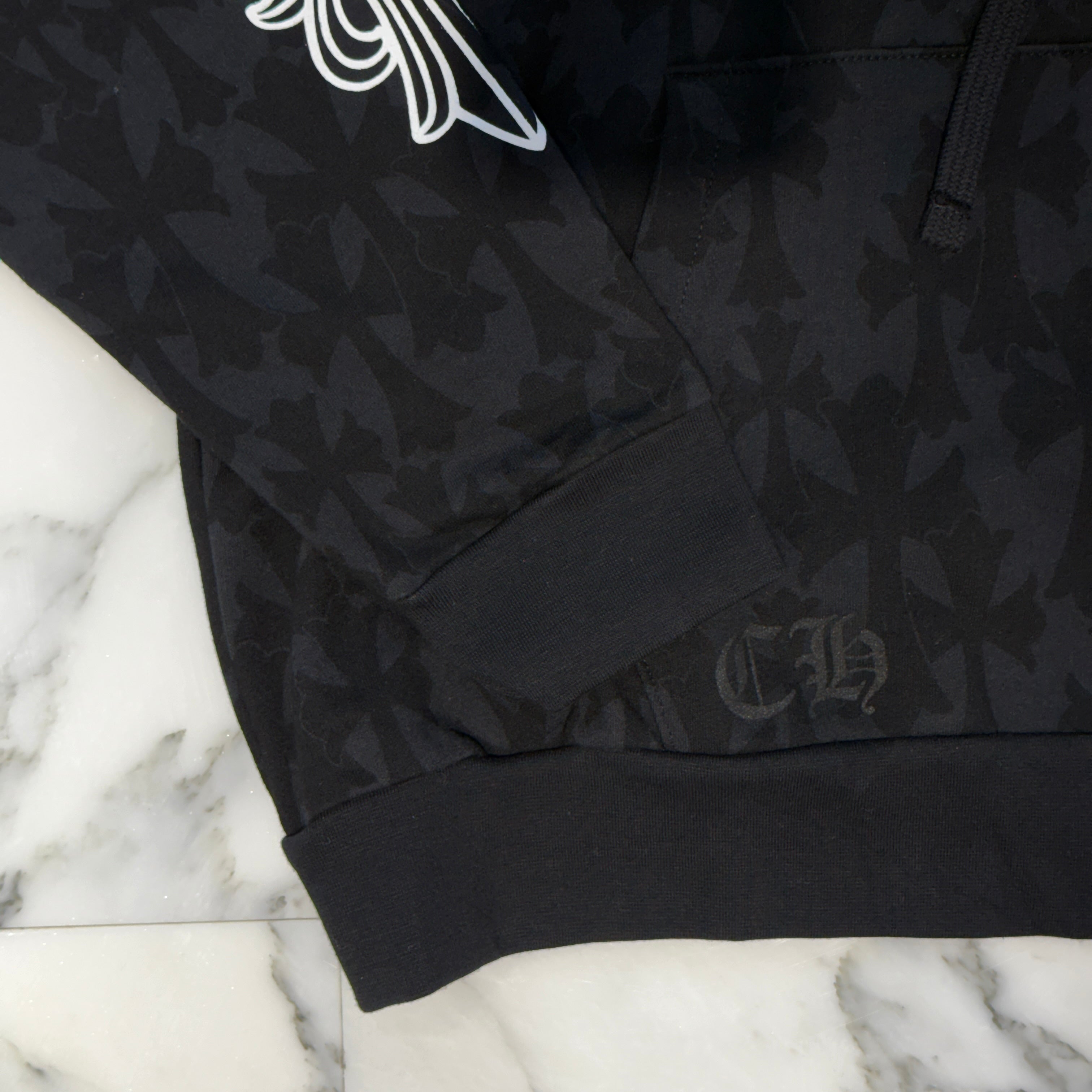 CHROME HEARTS 2024SS Graveyard Cemetery Cross Zip Up Hoodie Size S