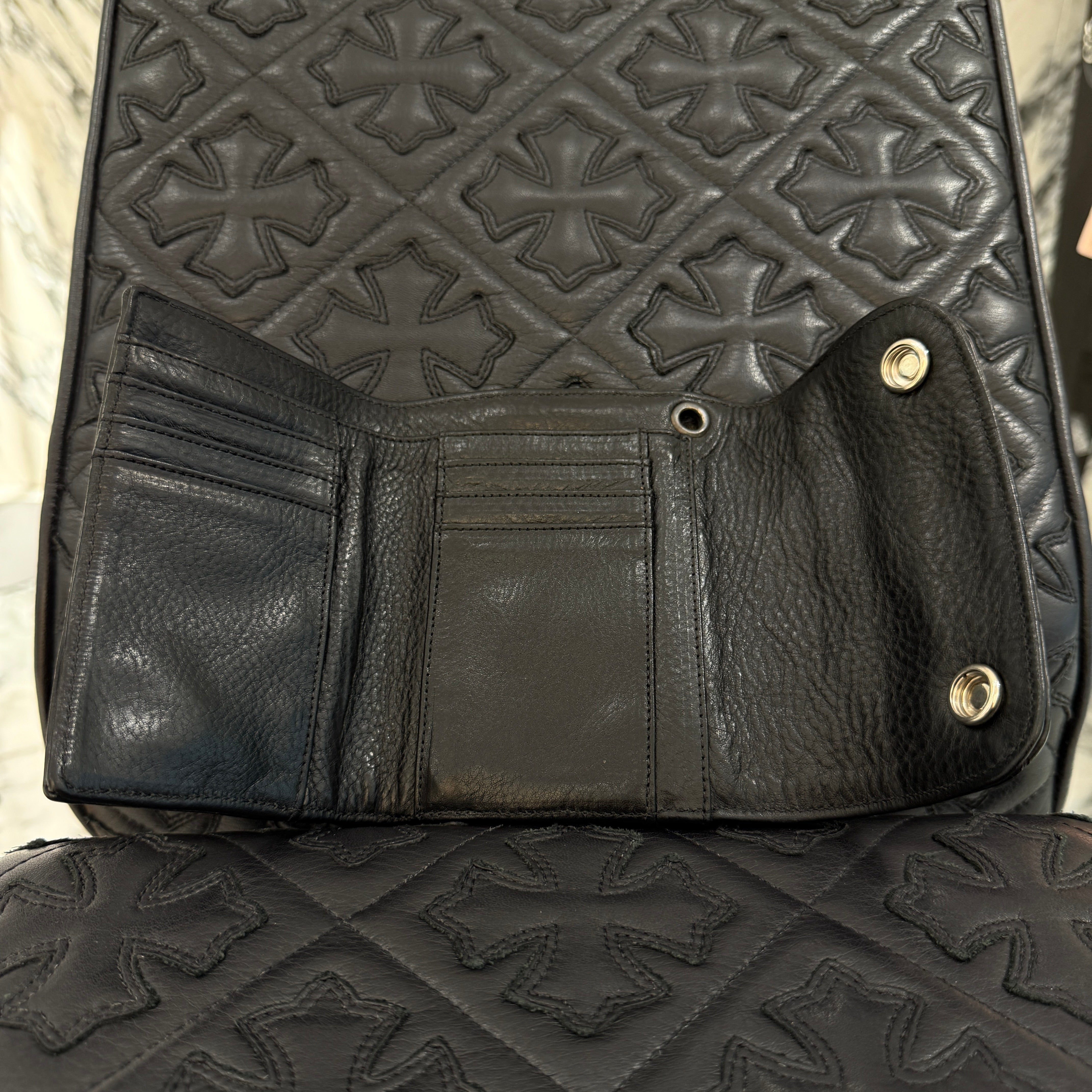 CHROME HEARTS Alligator Leather Wave Mini Cross Ball Wallet クロム