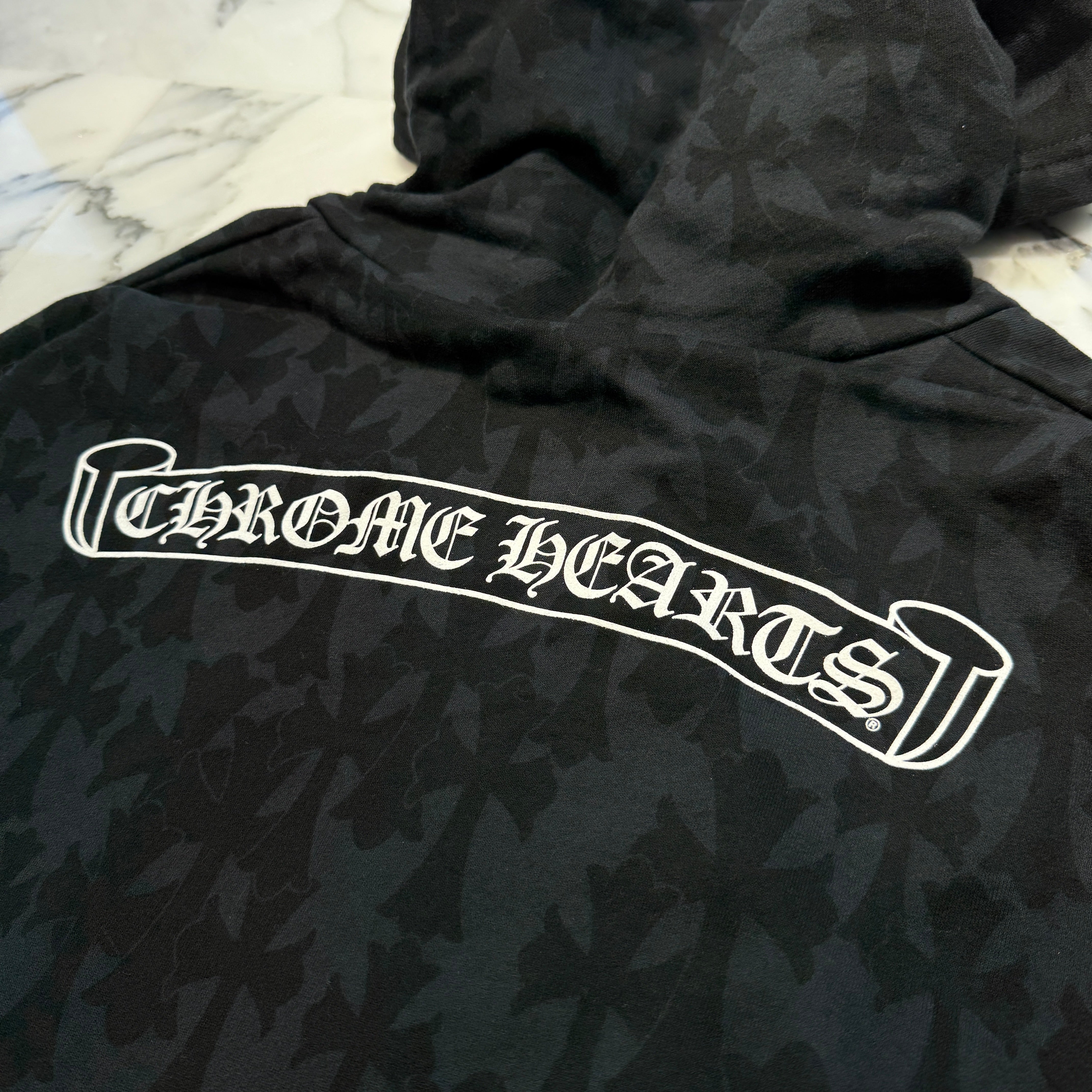 CHROME HEARTS 2024SS Graveyard Cemetery Cross Zip Up Hoodie Size