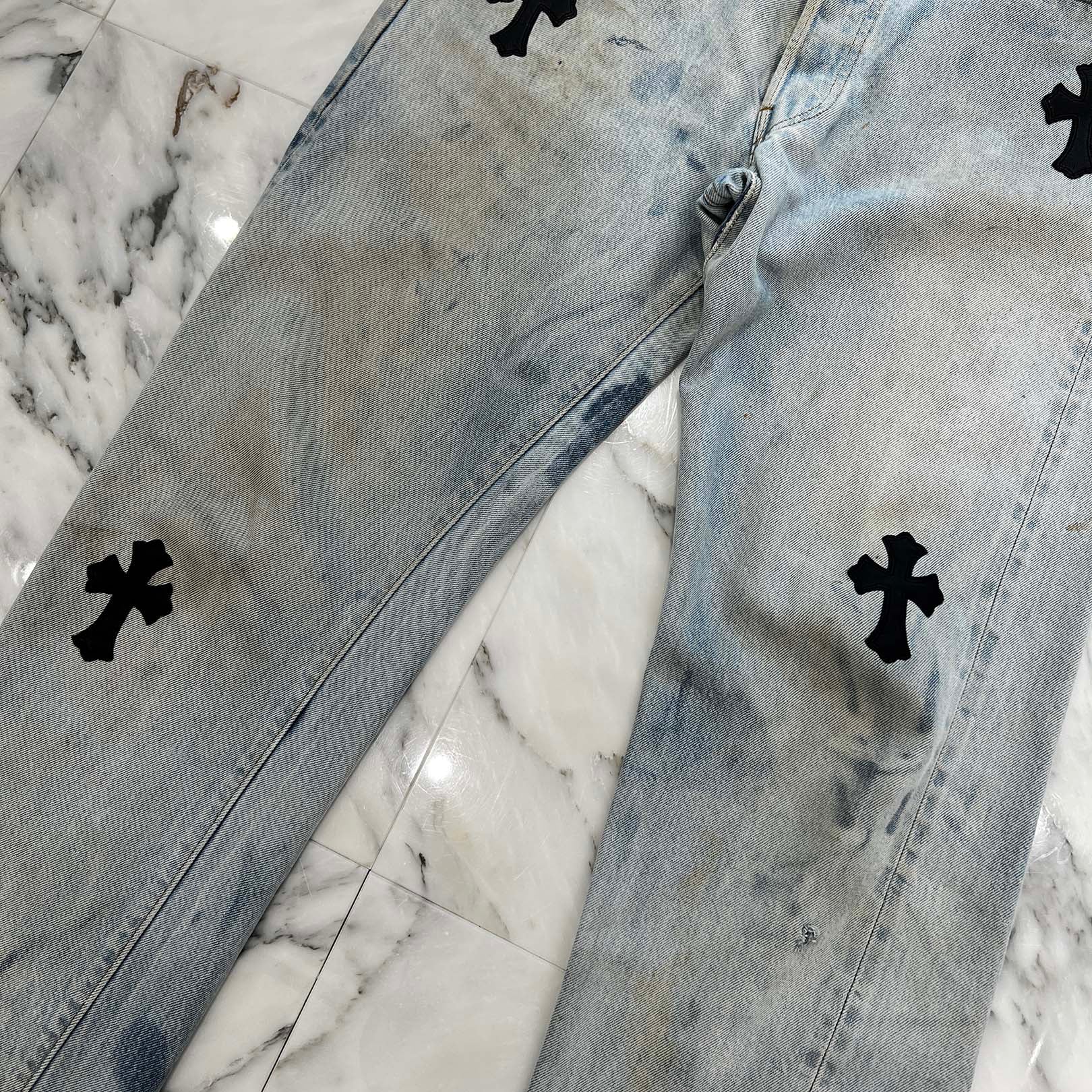 CHROME HEARTS × Levi's Body VNTG Cross Leather Patch Jeans Size 29 クロムハーツ × リーバイスボディ ヴィンテージ クロスレザーパッチ ジーンズ デニムパンツ サイズ29