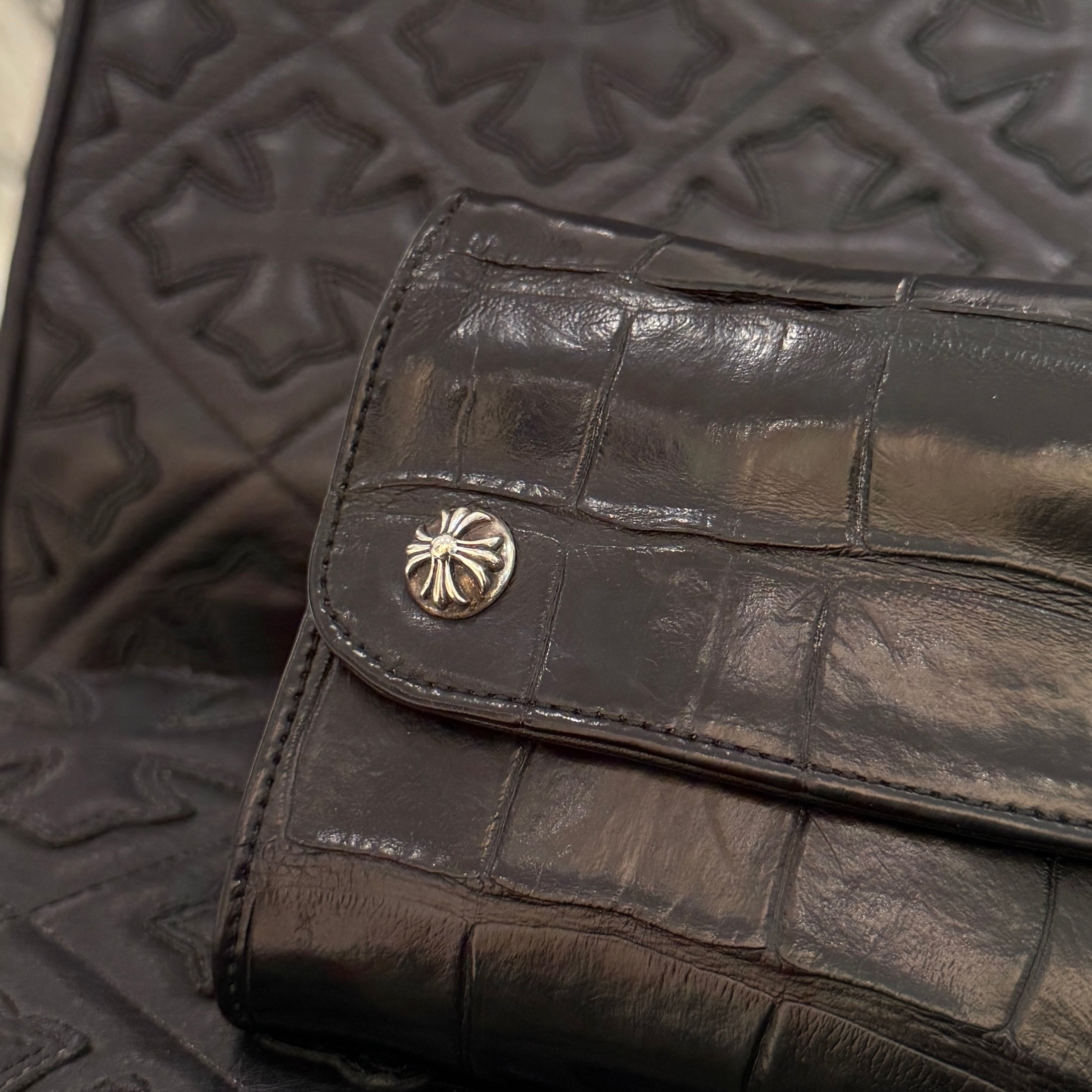 CHROME HEARTS Alligator Leather Wave Mini Cross Ball Wallet クロムハーツ アリゲーターレザー ウェーブミニ クロスボール ウォレット