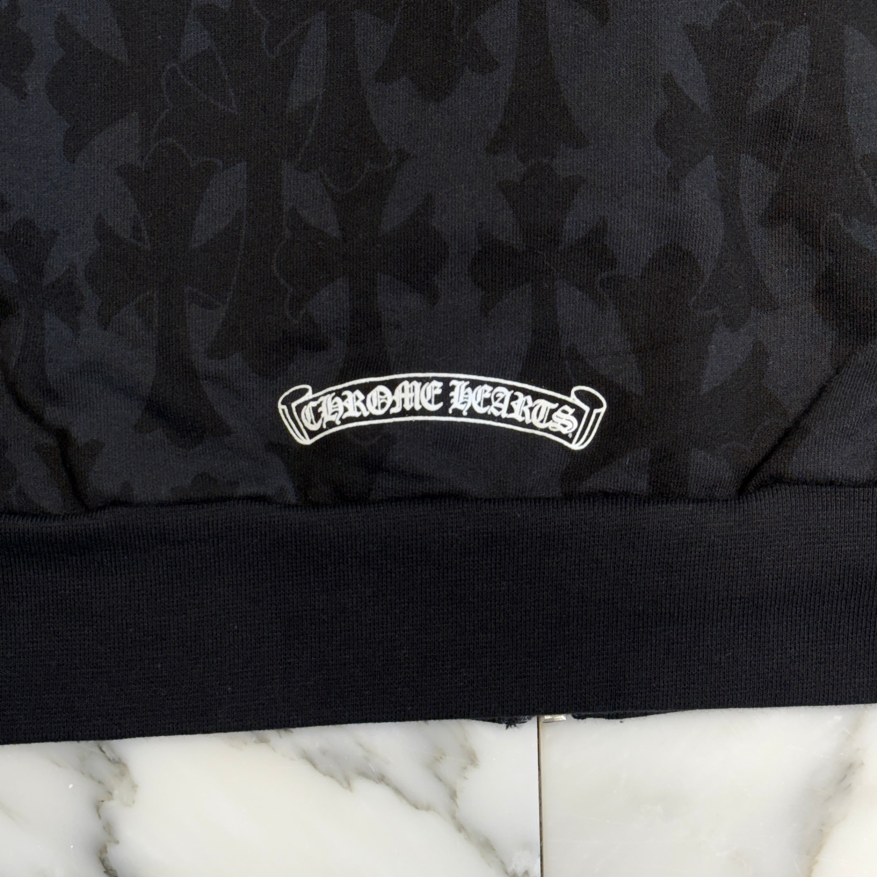 CHROME HEARTS 2024SS Graveyard Cemetery Cross Zip Up Hoodie Size S