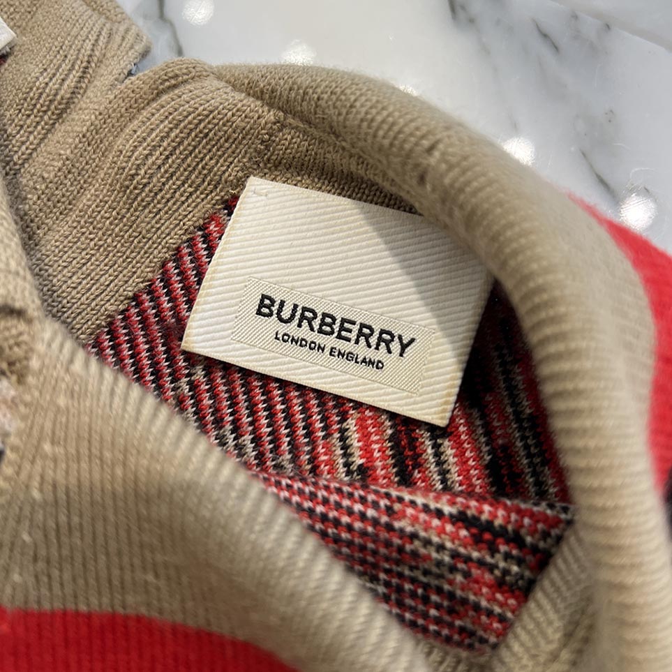 BURBERRY Back Zip Check Knit Dress 8031434 Size 12Y バーバリー