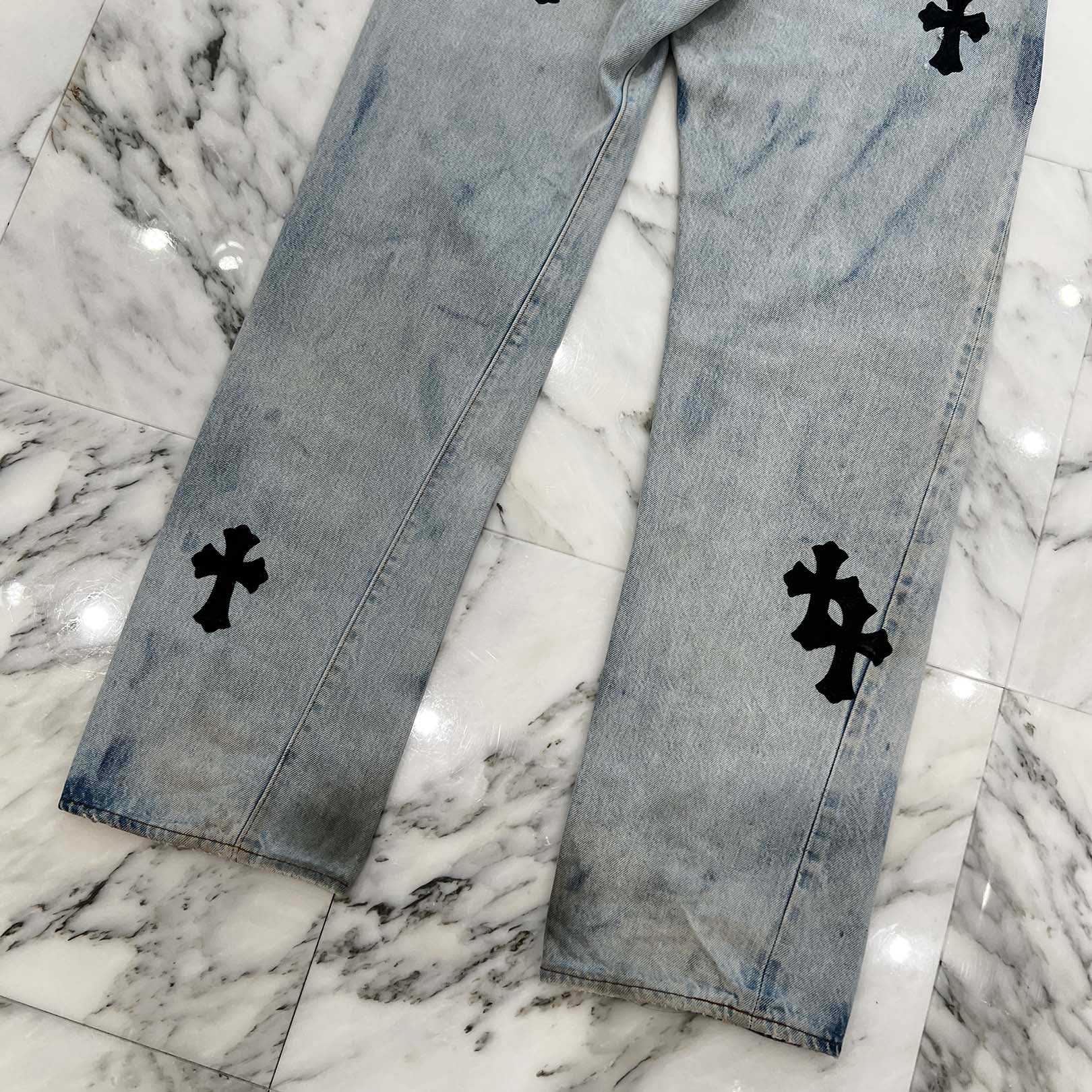 CHROME HEARTS × Levi's Body VNTG Cross Leather Patch Jeans Size 29 クロムハーツ × リーバイスボディ ヴィンテージ クロスレザーパッチ ジーンズ デニムパンツ サイズ29